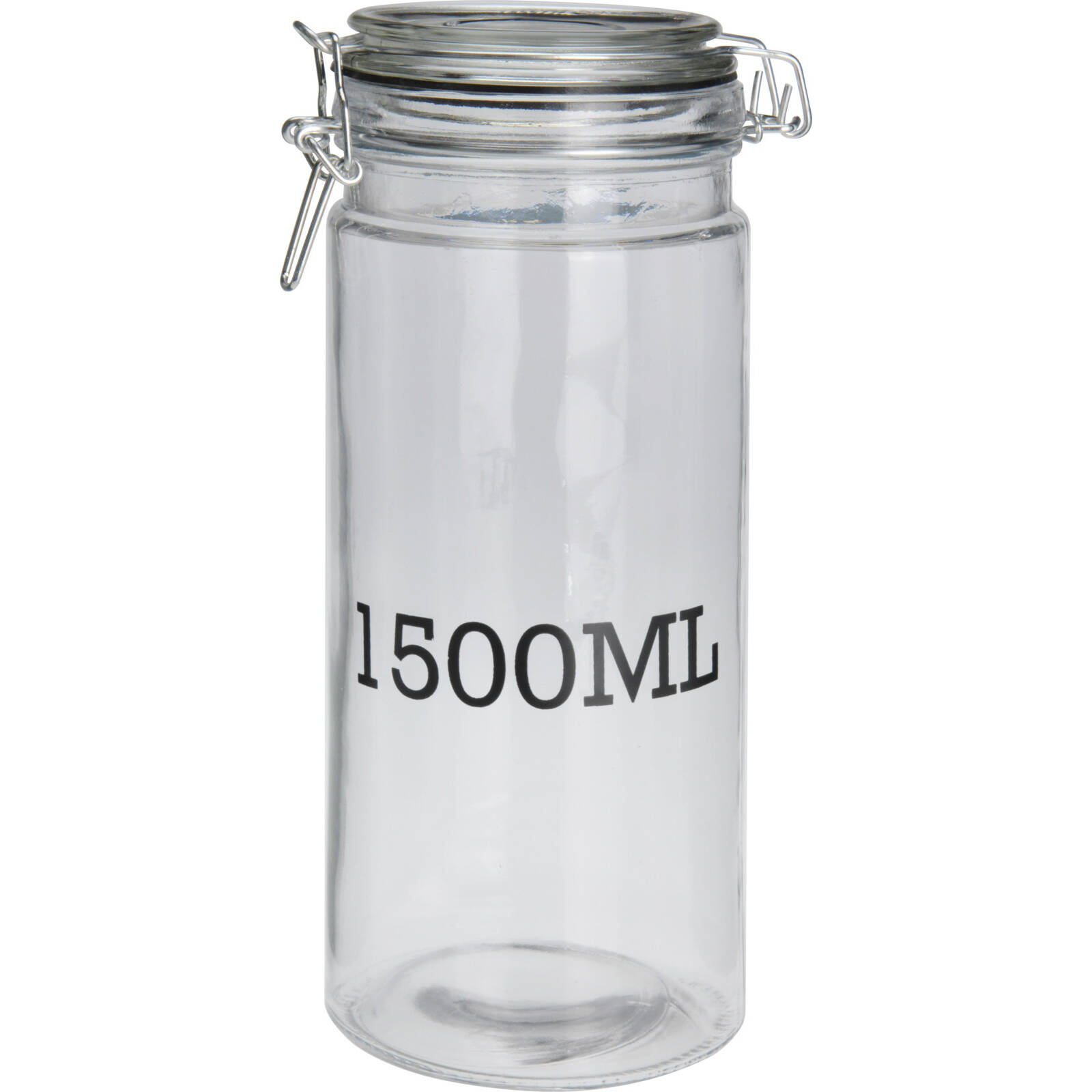 Home Styling Collection Dóza s víkem s klipem, s informací o kapacitě transparentní