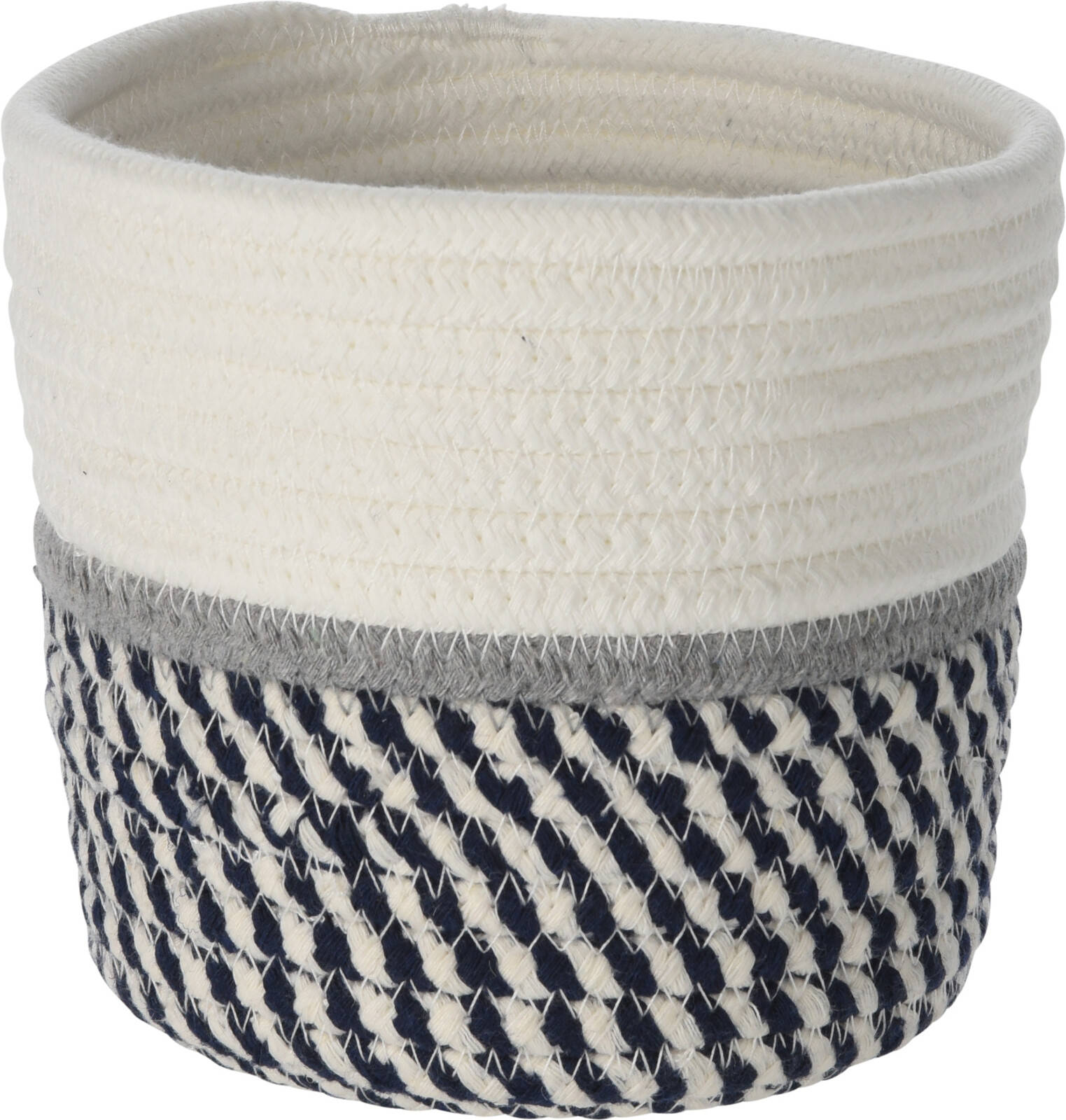 Home Styling Collection Úložné koše, bavlněné, 13 x 13 cm, 3 kusy v sadě šedá