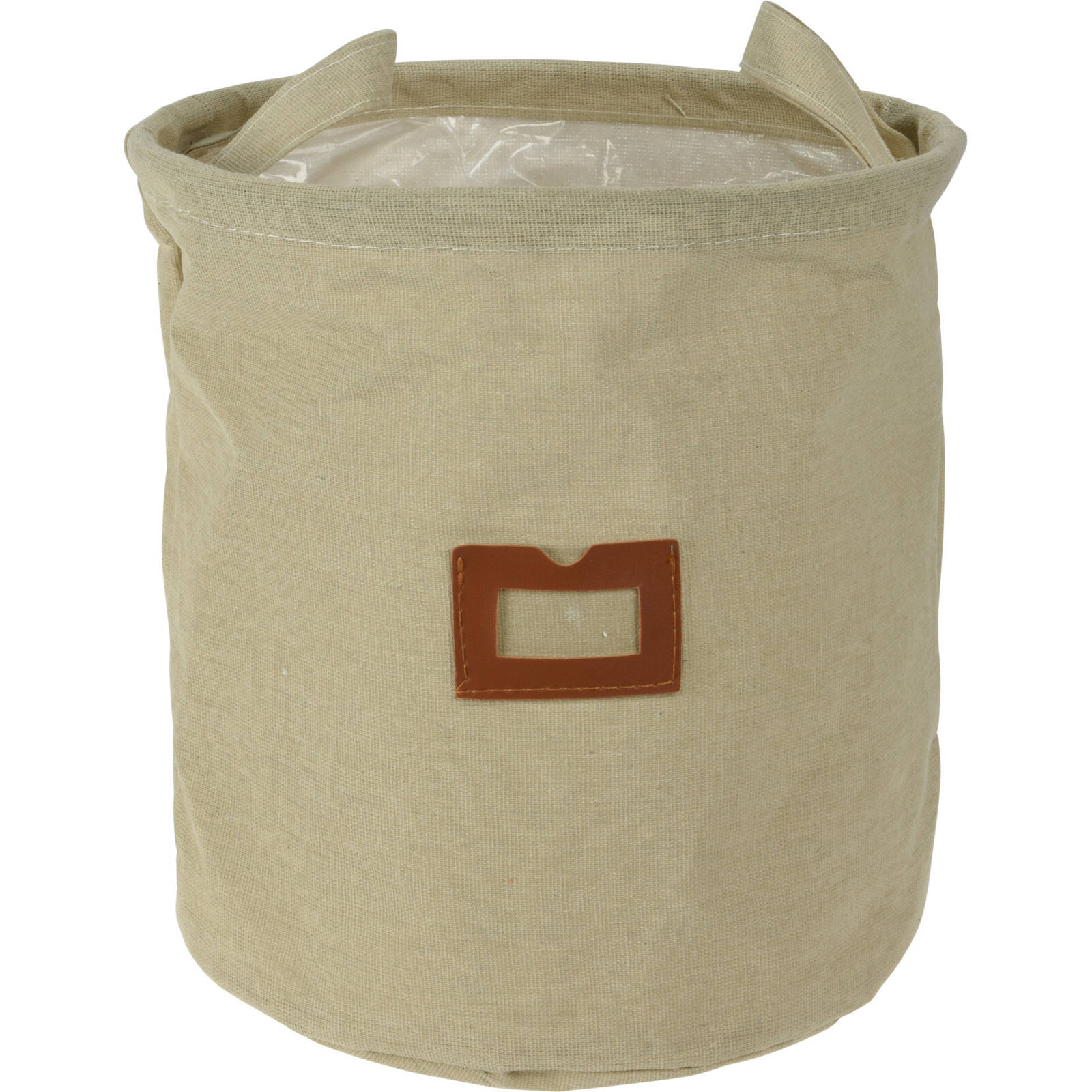 Home Styling Collection Textilní koš s okénkem a rukojetí, Ø 24 cm, béžový béžová