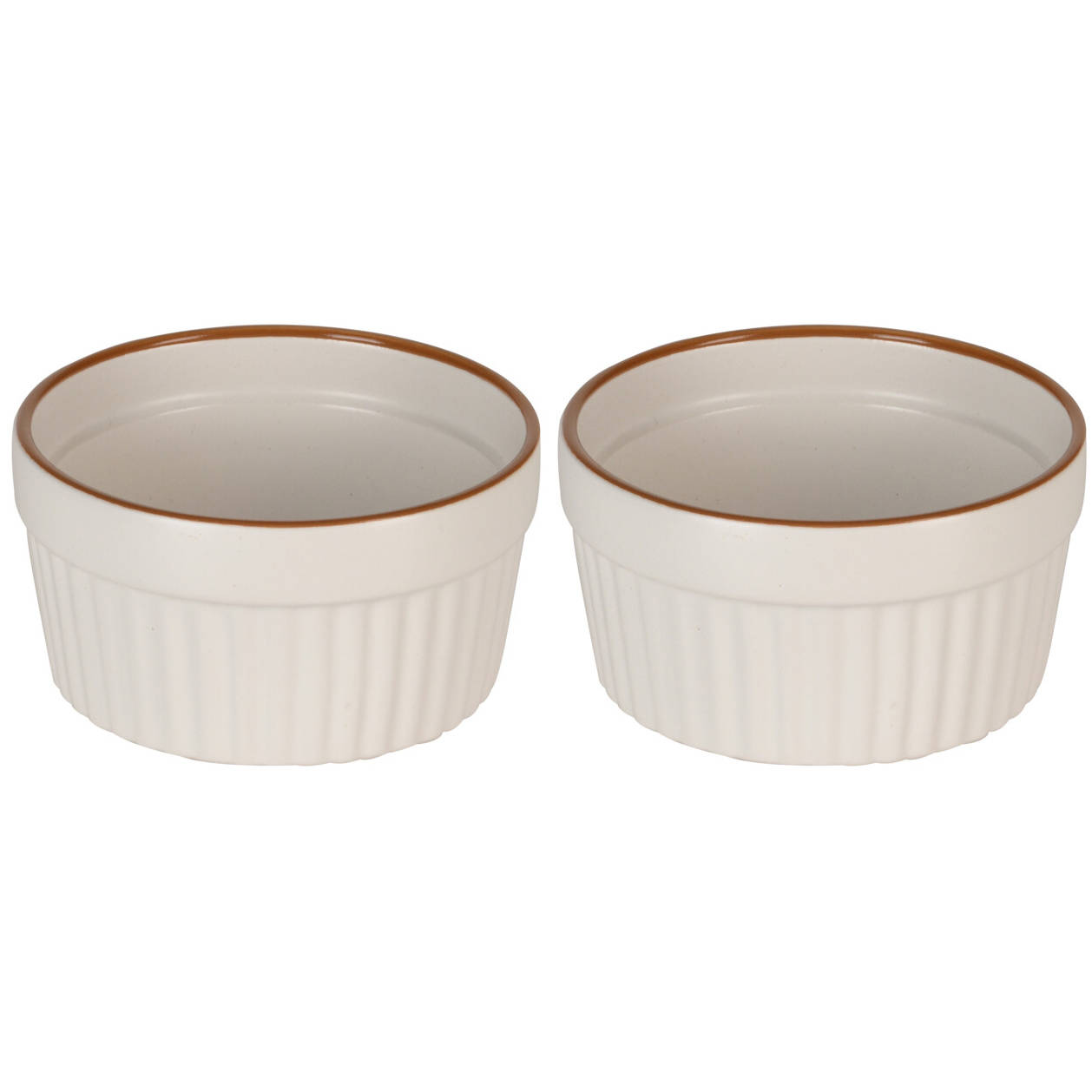 EH Excellent Houseware Zapékací misky, porcelán, 200 ml, 2 ks, béžové béžová