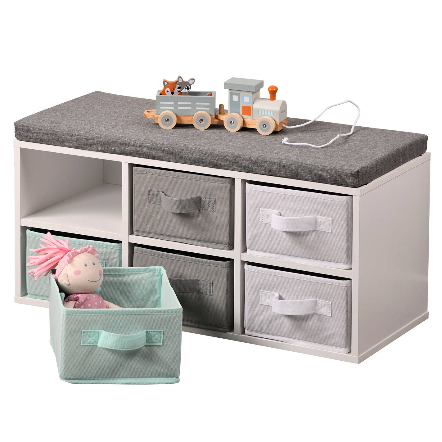 Dětská lavice se 6 textilními organizéry, Kesper vícebarevný