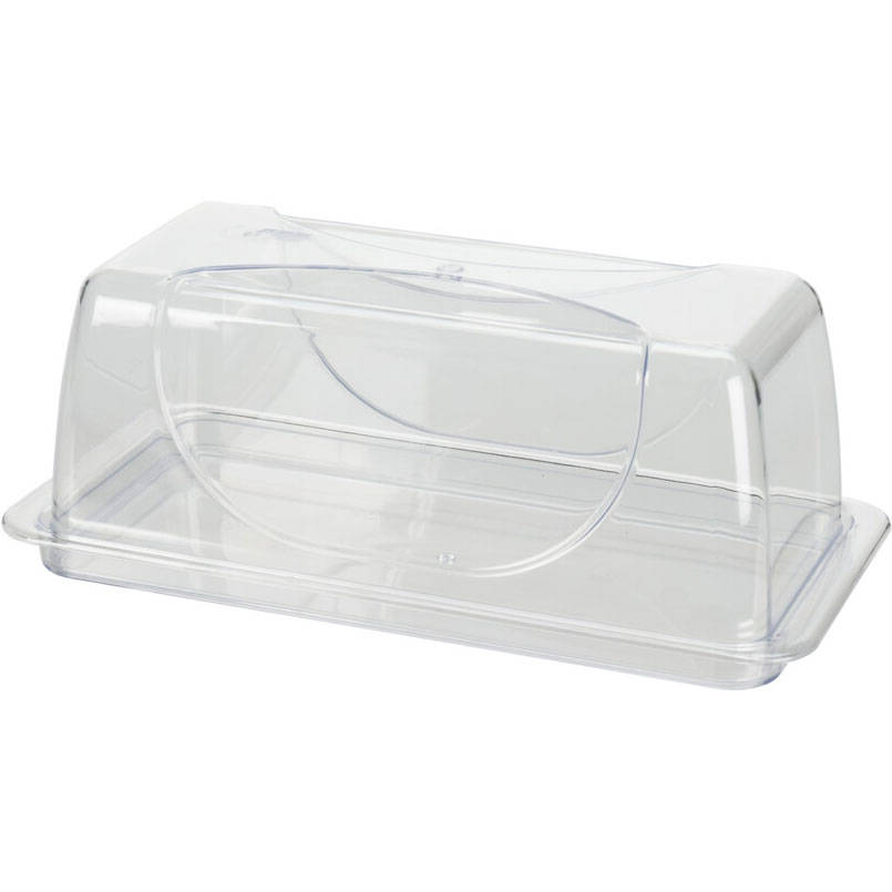 EH Excellent Houseware Obdélníkový etažér s víkem, plastový, 38,5 x 19 x 15 cm transparentní