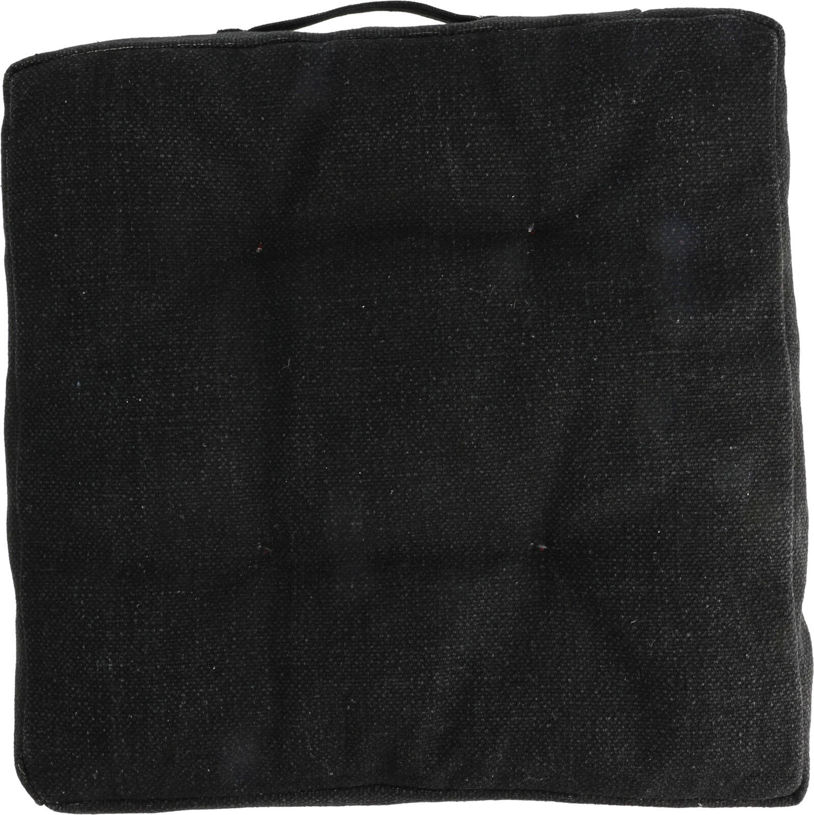 Home Styling Collection Zahradní polštář prošívaný, bavlna, suchý zip, 40 x 40 cm, černý antracitový