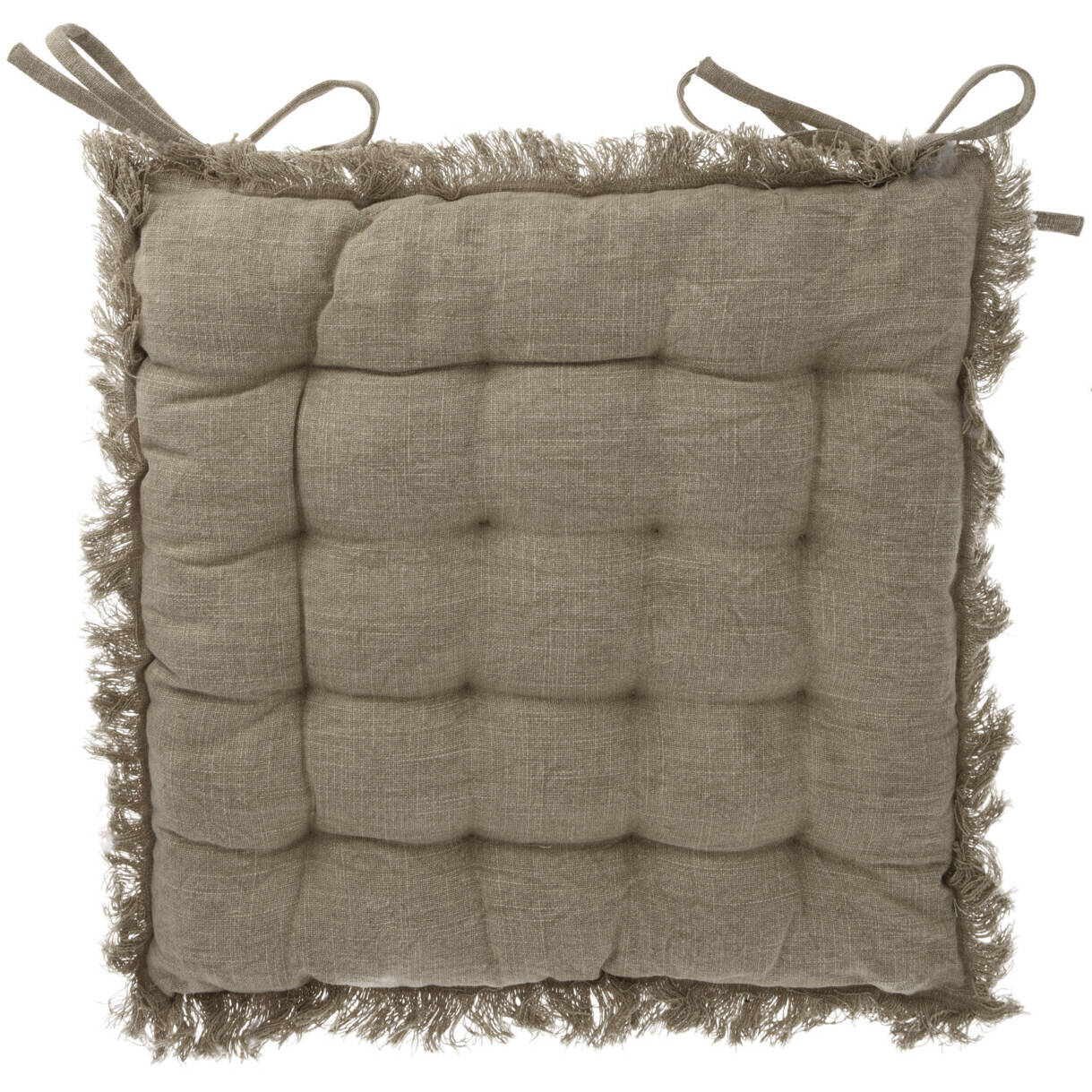 Home Styling Collection Podsedák na židle SIMPLY, bavlna, vázání, 40 x 40 cm, khaki khaki