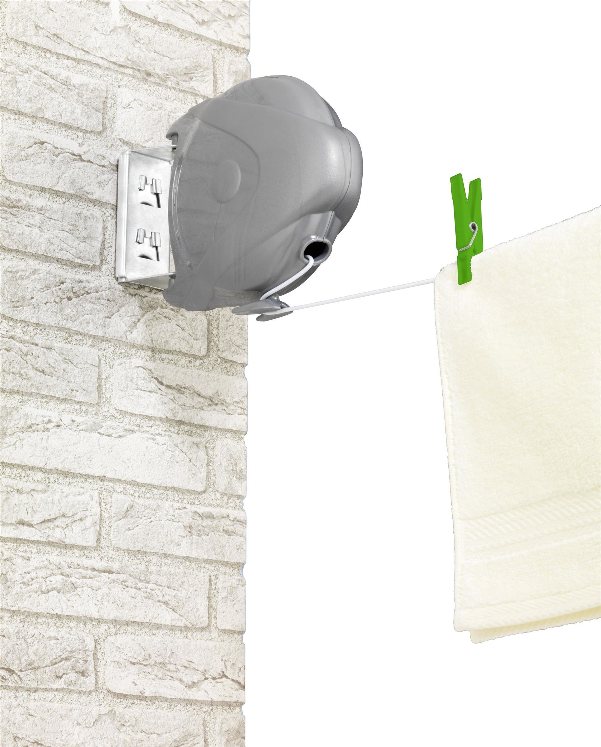 Výsuvná šňůra na prádlo, 15 m, WENKO šedá