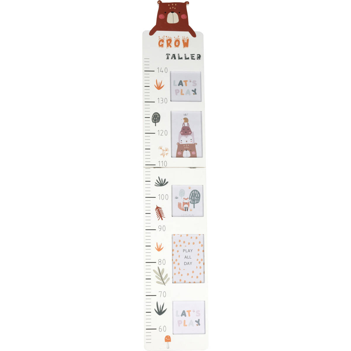 Home Styling Collection Dětské měřítko výšky MEDVÍDEK s prostorem na 5 fotek, 110 cm vícebarevný