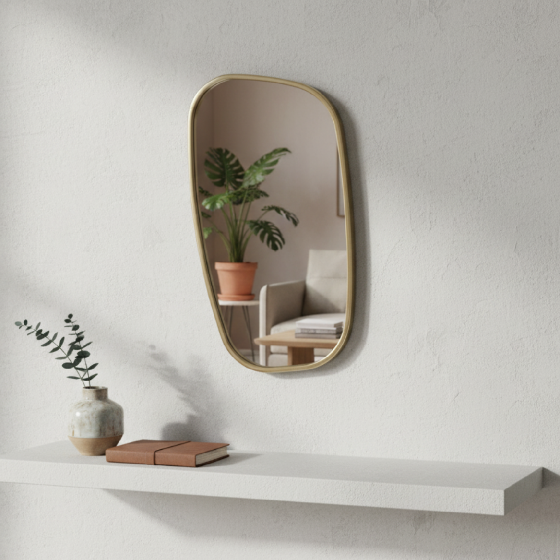 Home Styling Collection Dekorativní zrcadlo CHAMPAGNE, 19 x 35 cm zlatý