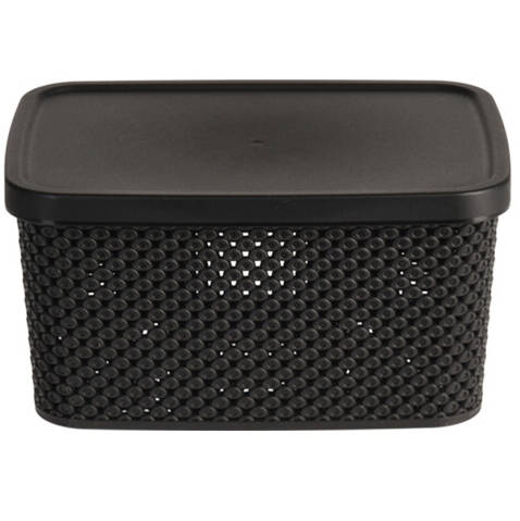 Storagesolutions Plastová krabice s uzavíratelným víkem, 3500 ml, černá černá