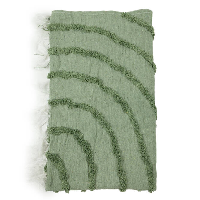Giftdecor Přehoz s třásněmi, 135 x 150 cm, zelený zelený