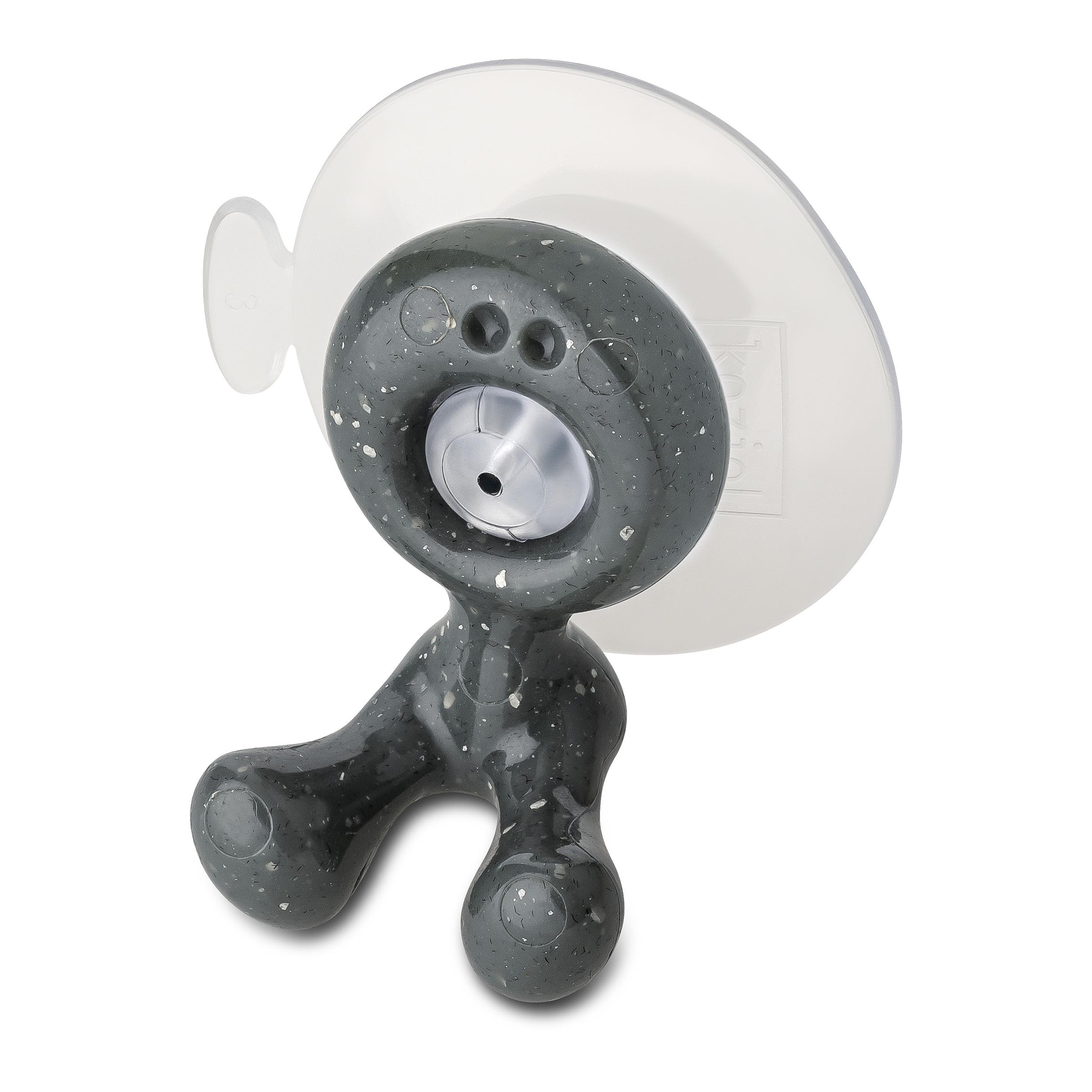 Držák na zubní kartáčky TOMMY s přísavkou, bílý, KOZIOL antracitový