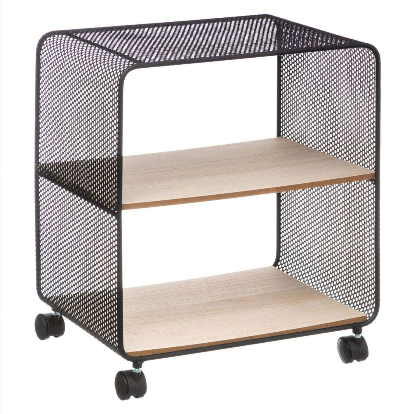 Atmosphera Regál na kolečkách SOUTH BAY, 2 úrovně , ažurová konstrukce černá