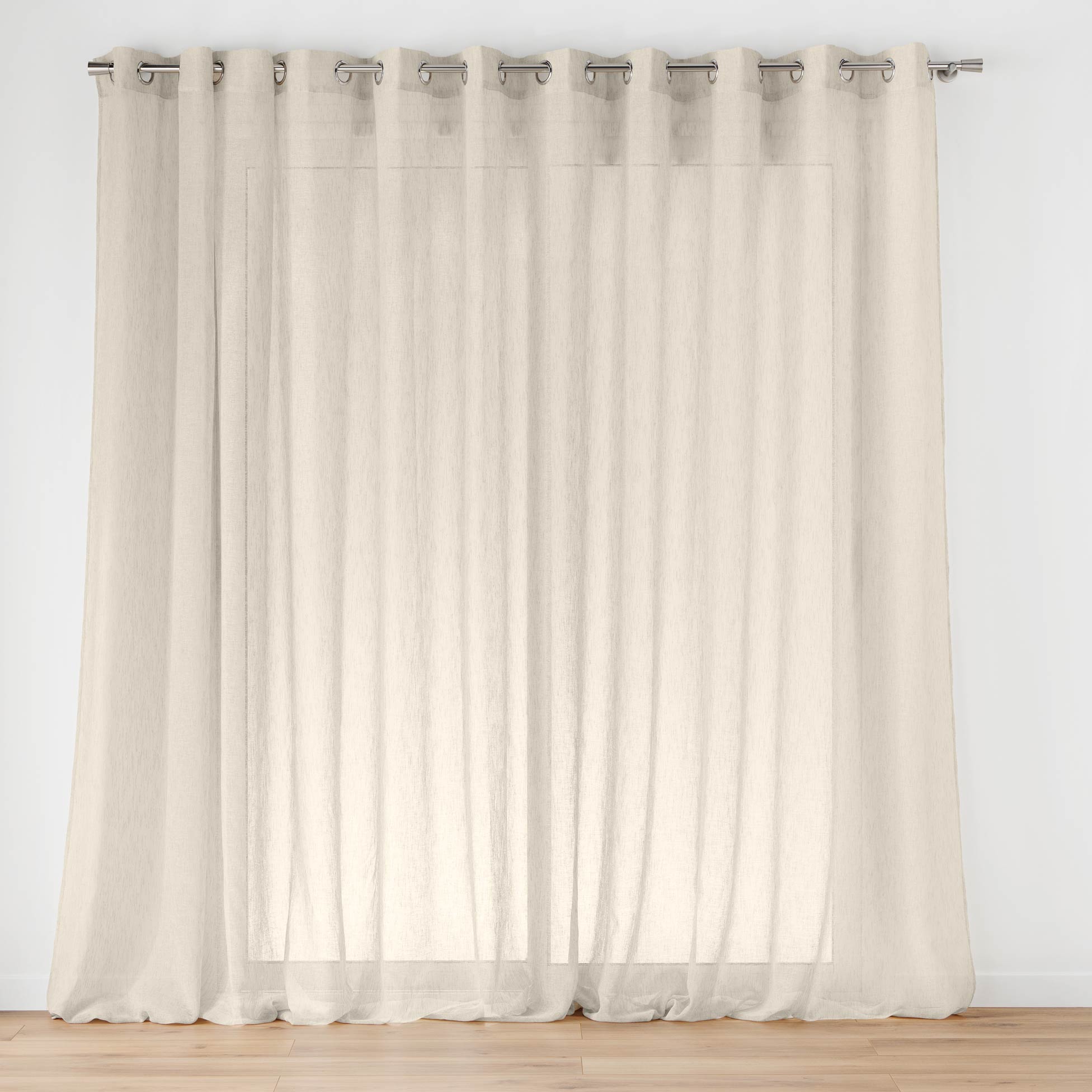 Douceur d'intérieur Široký závěs s kroužky, efekt lnu, CARLIN, 400 x 240 cm béžová