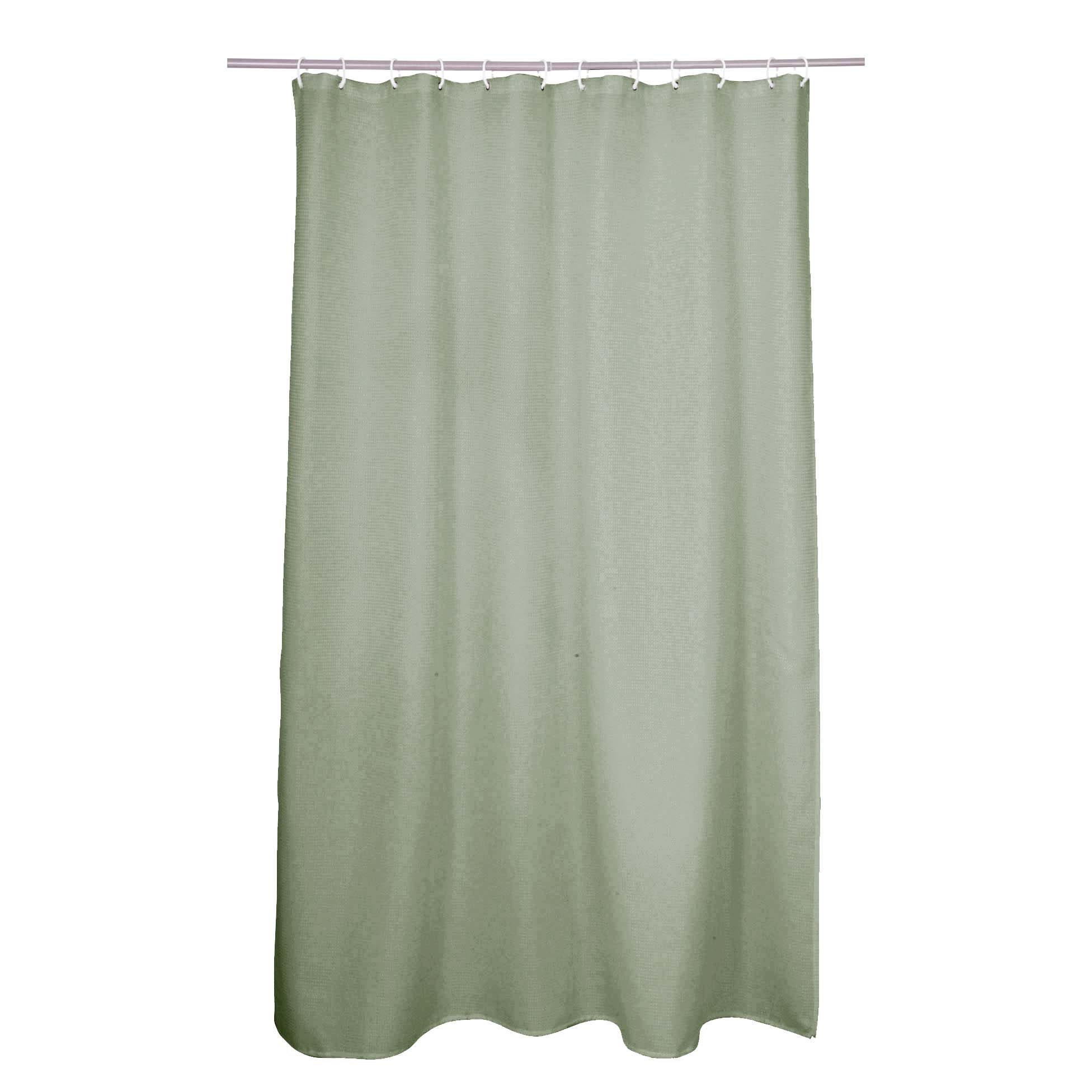 Douceur d'intérieur Sprchový závěs s háčky, 180 x 200 cm, VITAMINE zelený