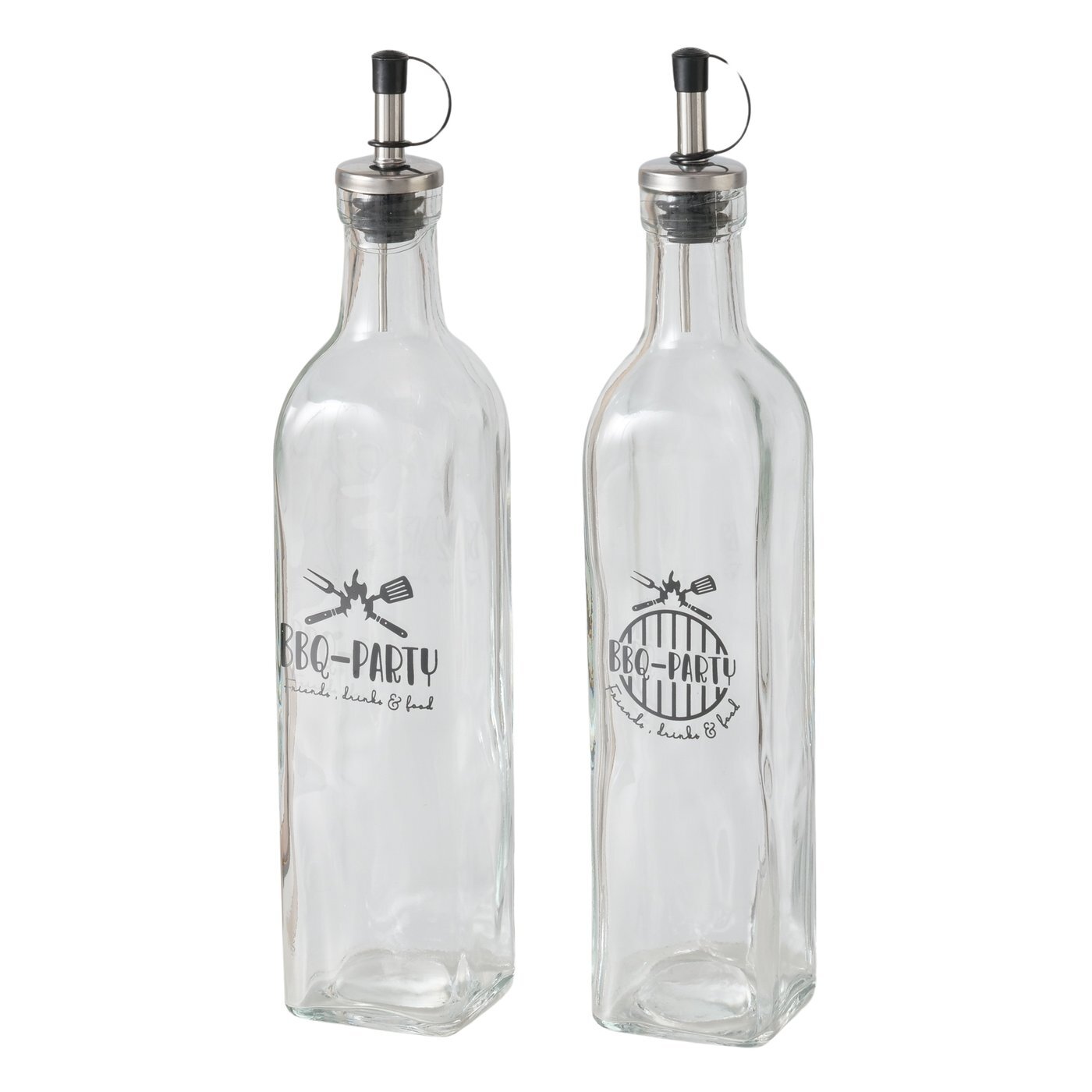 Boltze Lahve na omáčky, dresinky s dávkovačem BBQ, 500 ml, sada 2 ks transparentní