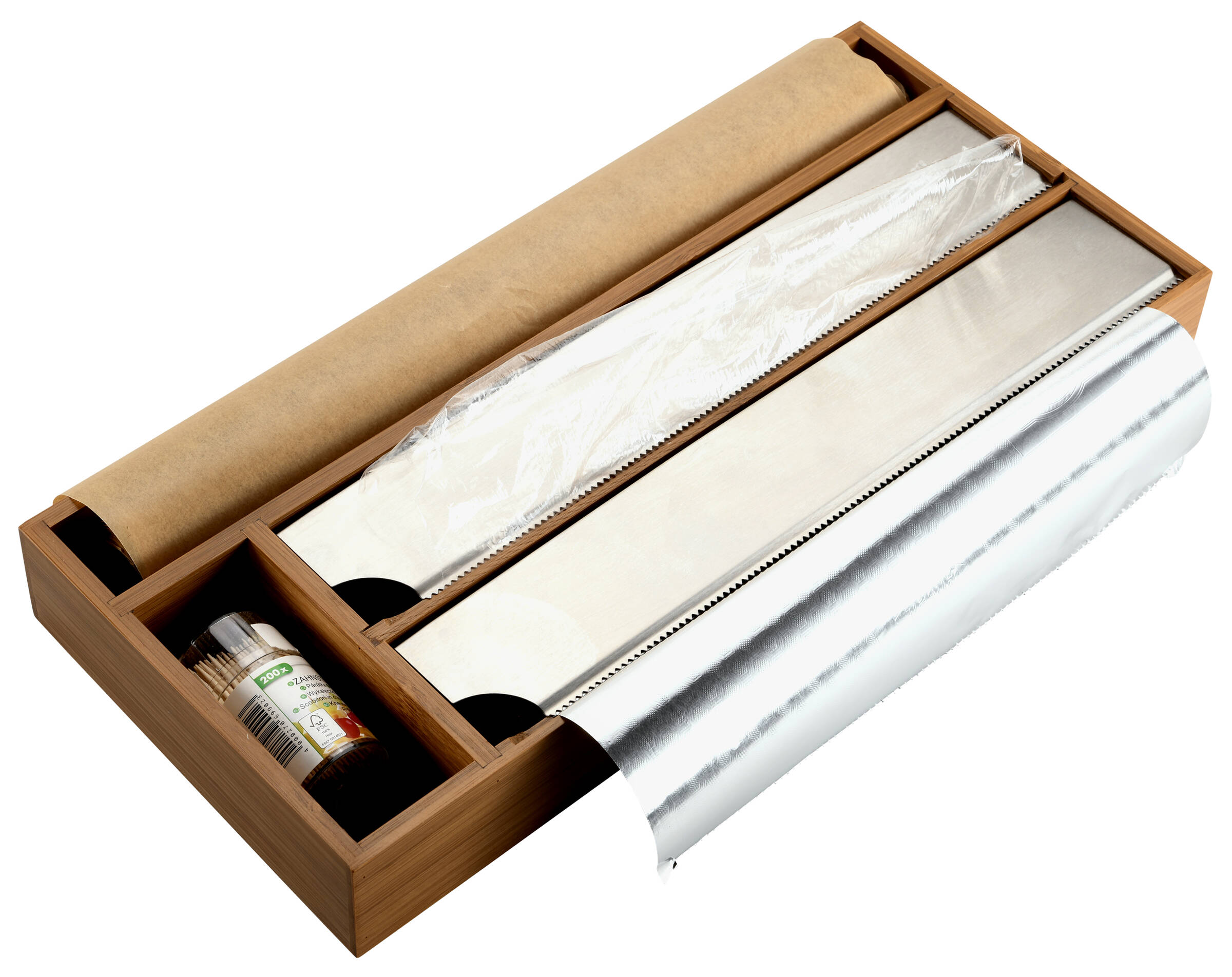 Kesper Dávkovač na potravinovou fólii a papír, bambus, 42 x 19 cm hnědý