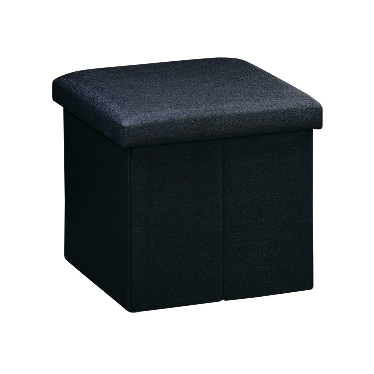 Kesper Taburet s úložným prostorem, imitace lnu, 38 x 38 cm černá
