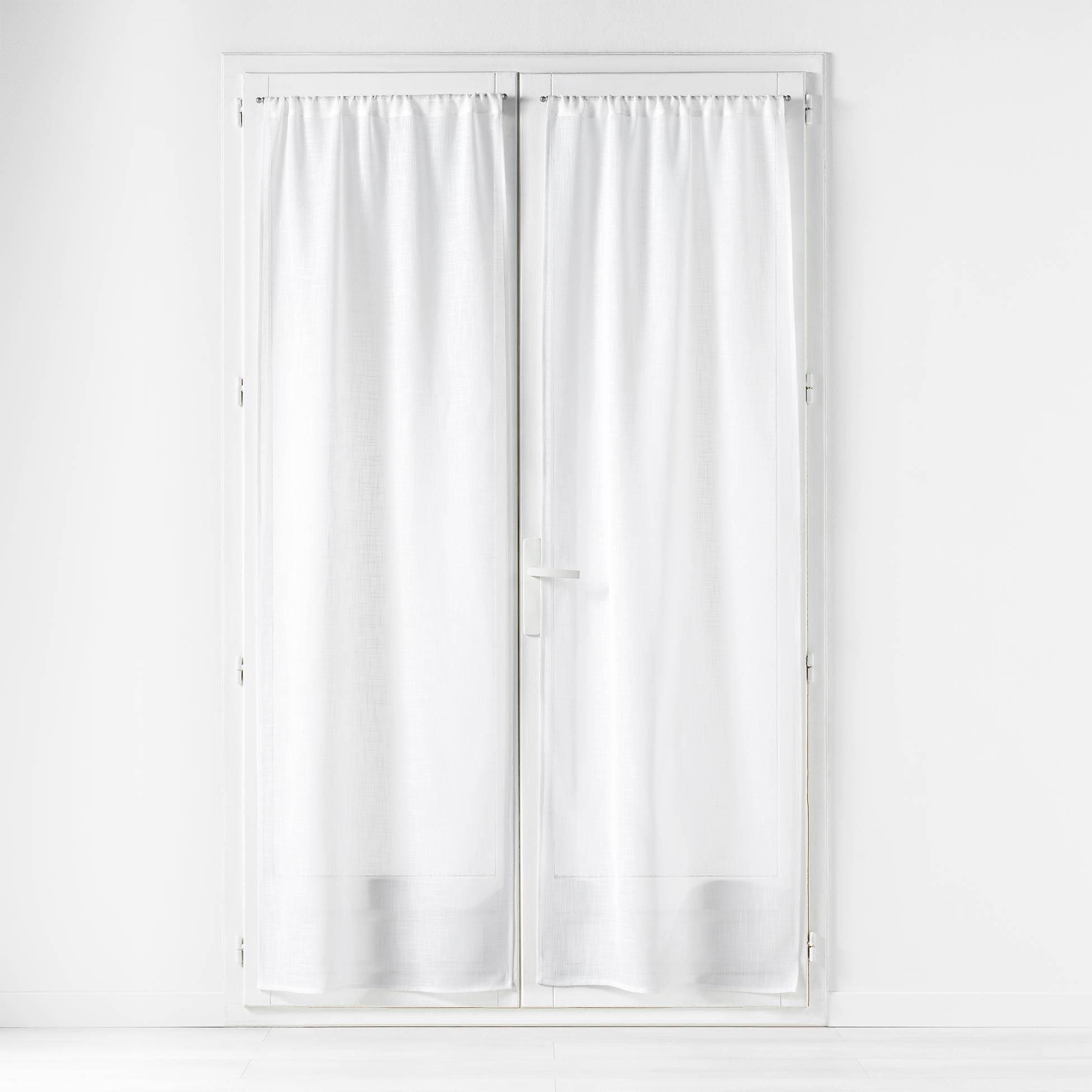 Douceur d'intérieur Sada dvou záclon s lněným efektem, CARLIN, 70 x 200 cm, bílé bílý