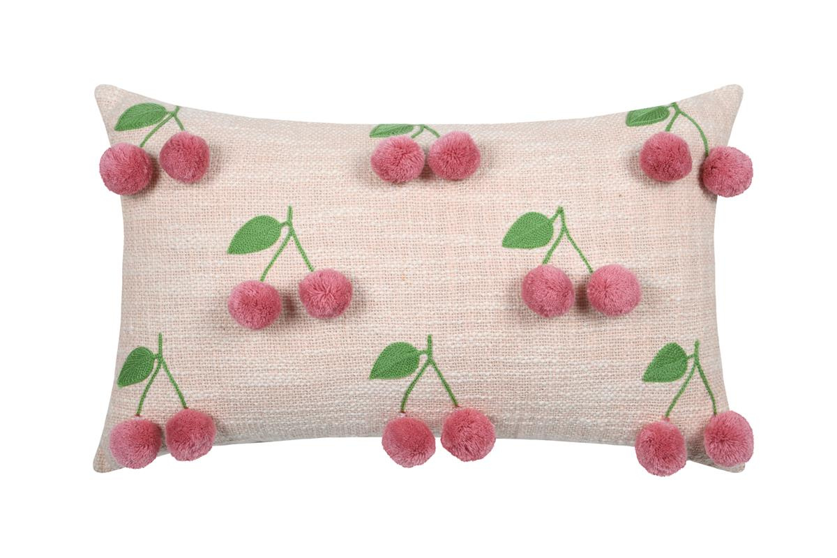 STOF Dekorační polštář s třešněmi, CHERRIES, 30 x 50 cm vícebarevný