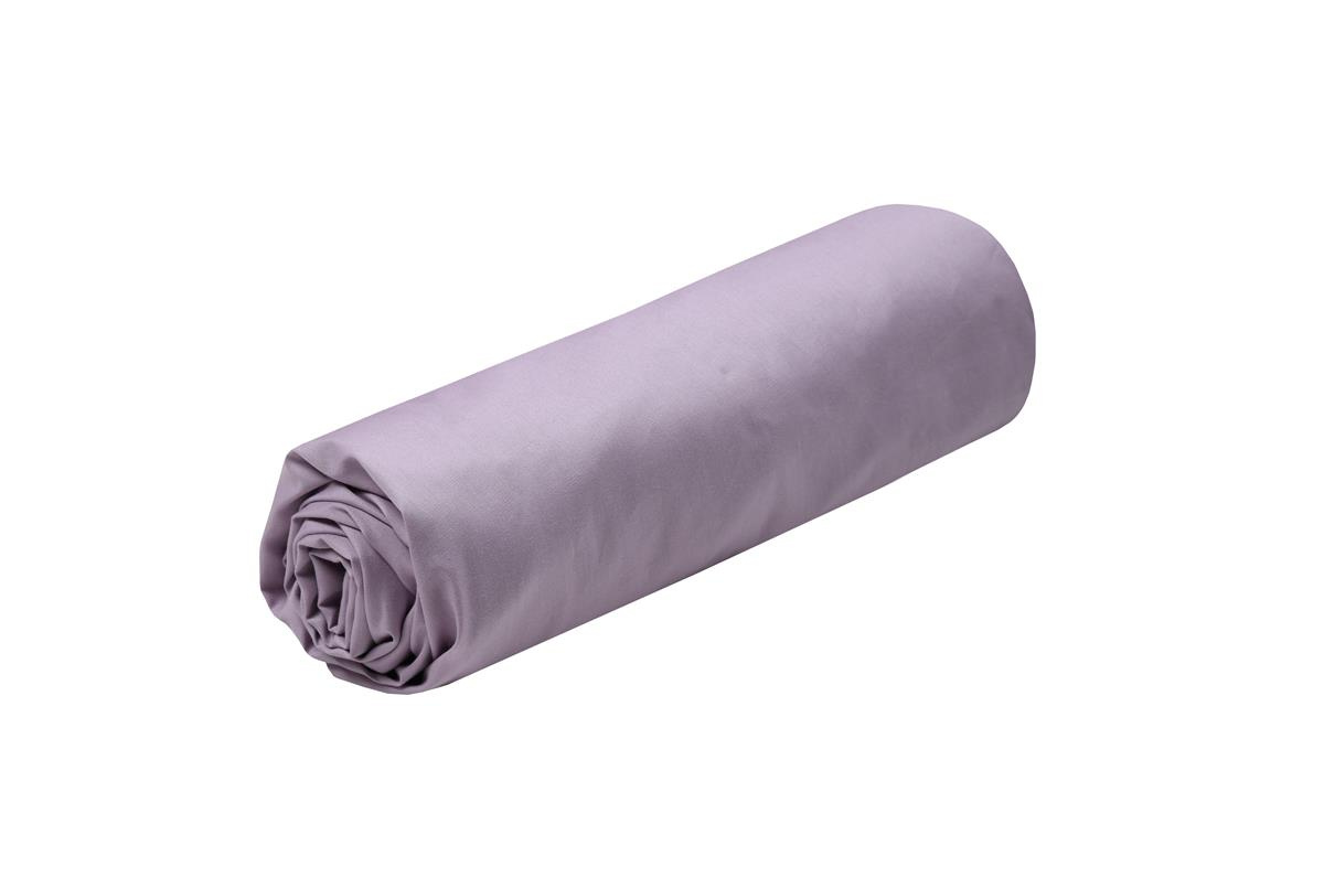 STOF Bavlněné prostěradlo s gumou, ELYSEE, lila, 140 x 200 cm fialový