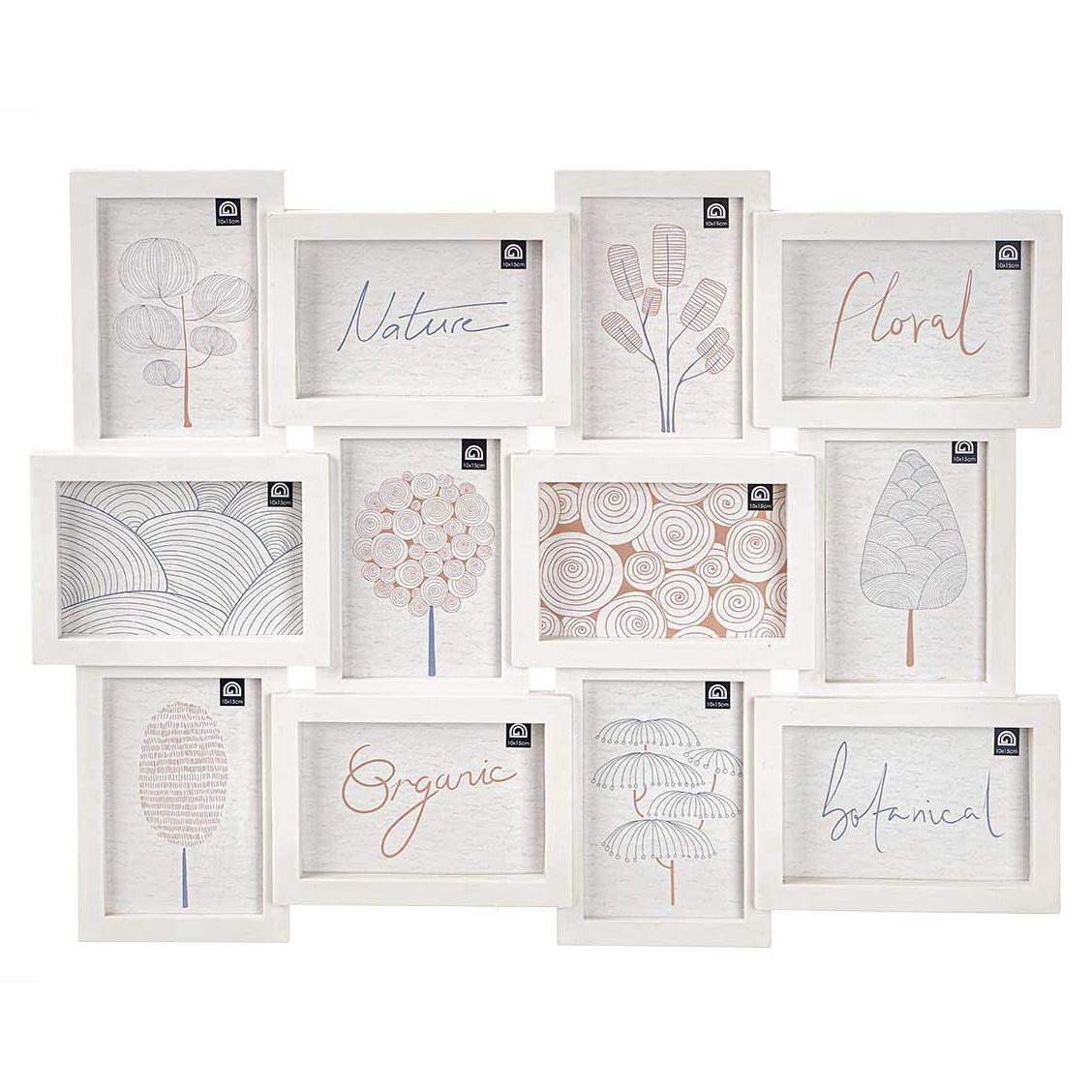 Giftdecor Fotorámeček na více fotografií, 12 fotek 10x15 cm, bílý bílý