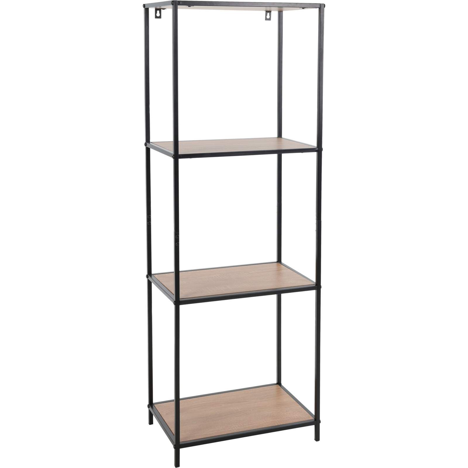 Home Styling Collection Kovový regál se 4 policemi MDF, 45 x 30 x 130 cm černá