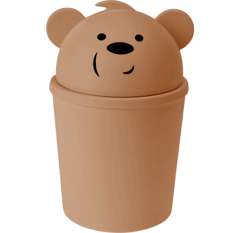ProWorld Malý odpadkový koš ve tvaru medvídka do dětského pokoje, 1,5 l hnědý