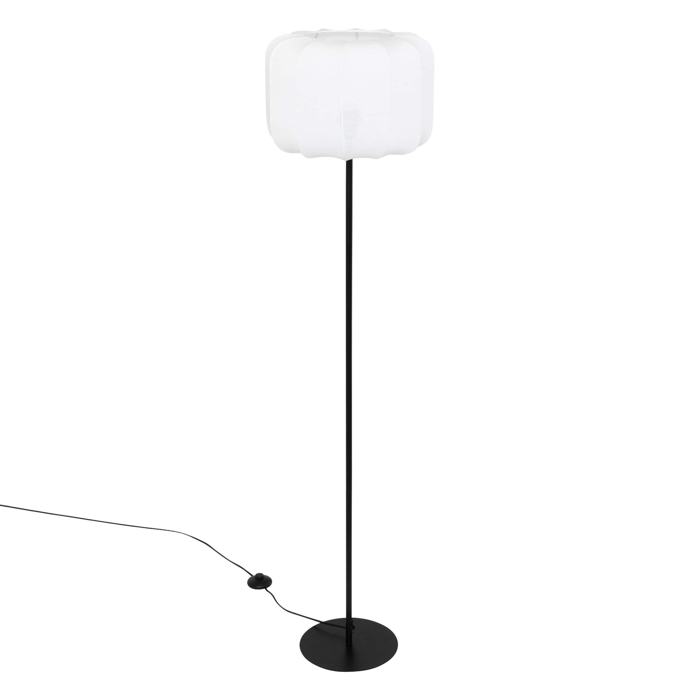 Atmosphera Stojací lampa TOBIE s bavlněným stínidlem, Ø 37 × 150 cm černá