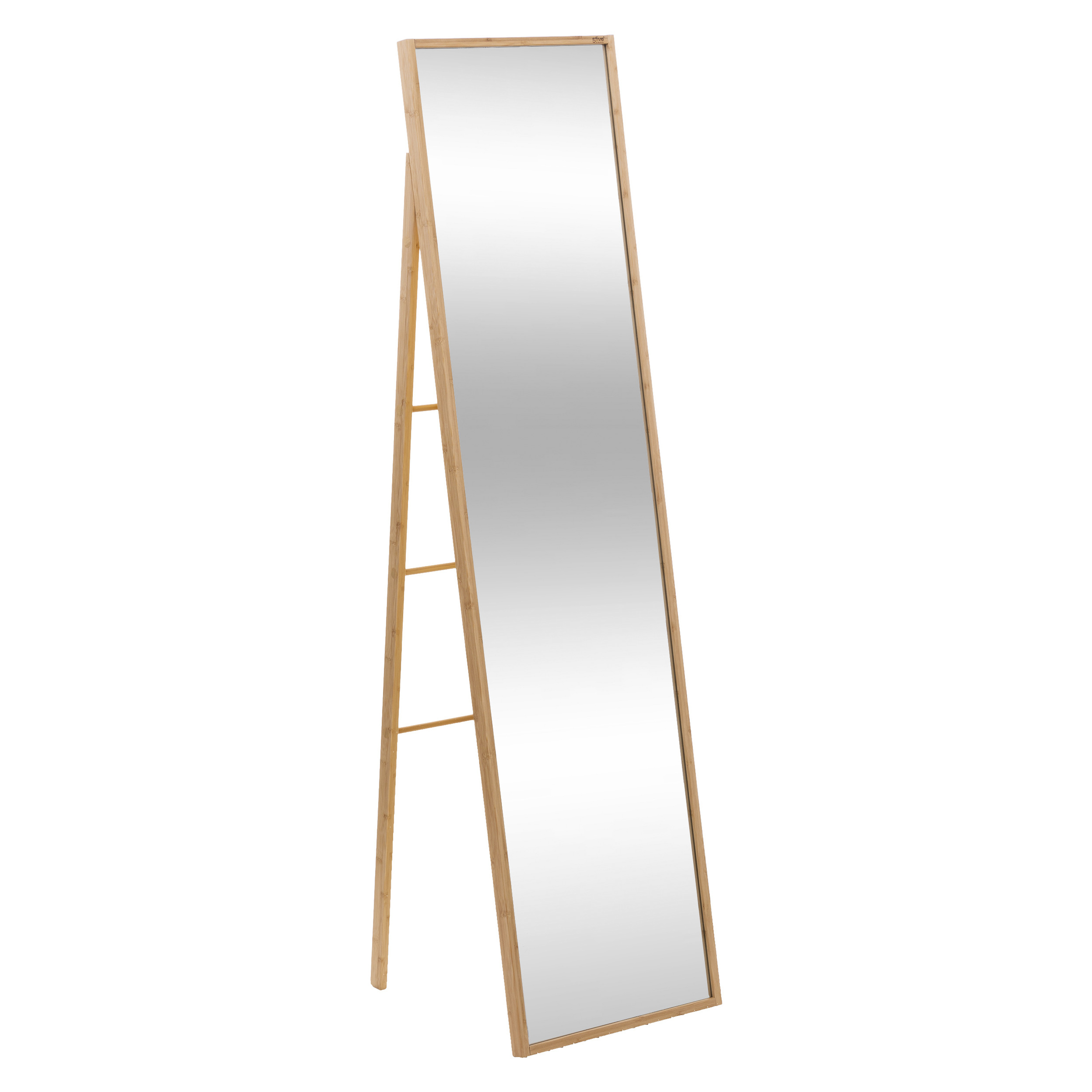 5five Simply Smart Velké stojací zrcadlo v bambusovém rámu, 41 × 160 cm hnědý