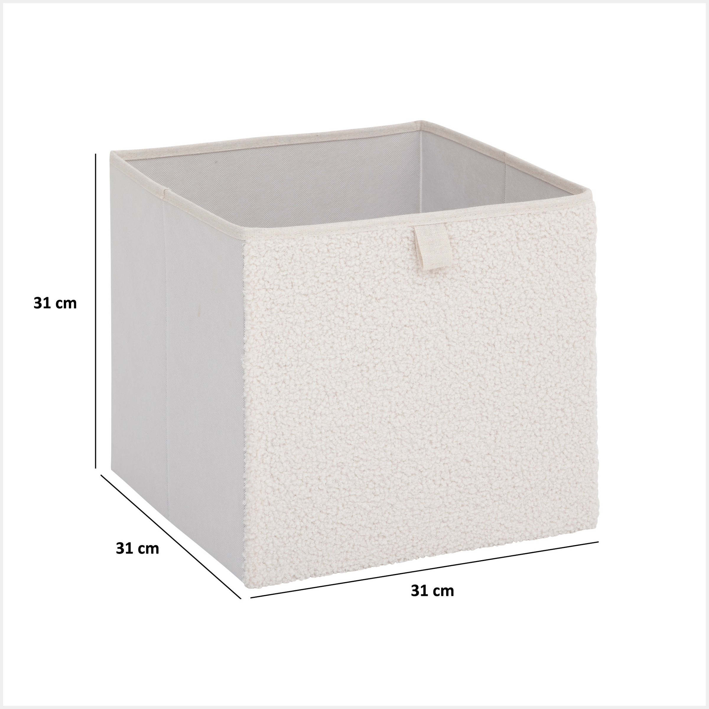 5five Simply Smart Textilní box MIX N'MODUL, 31 × 31 × 31 cm, bílý košík bílý