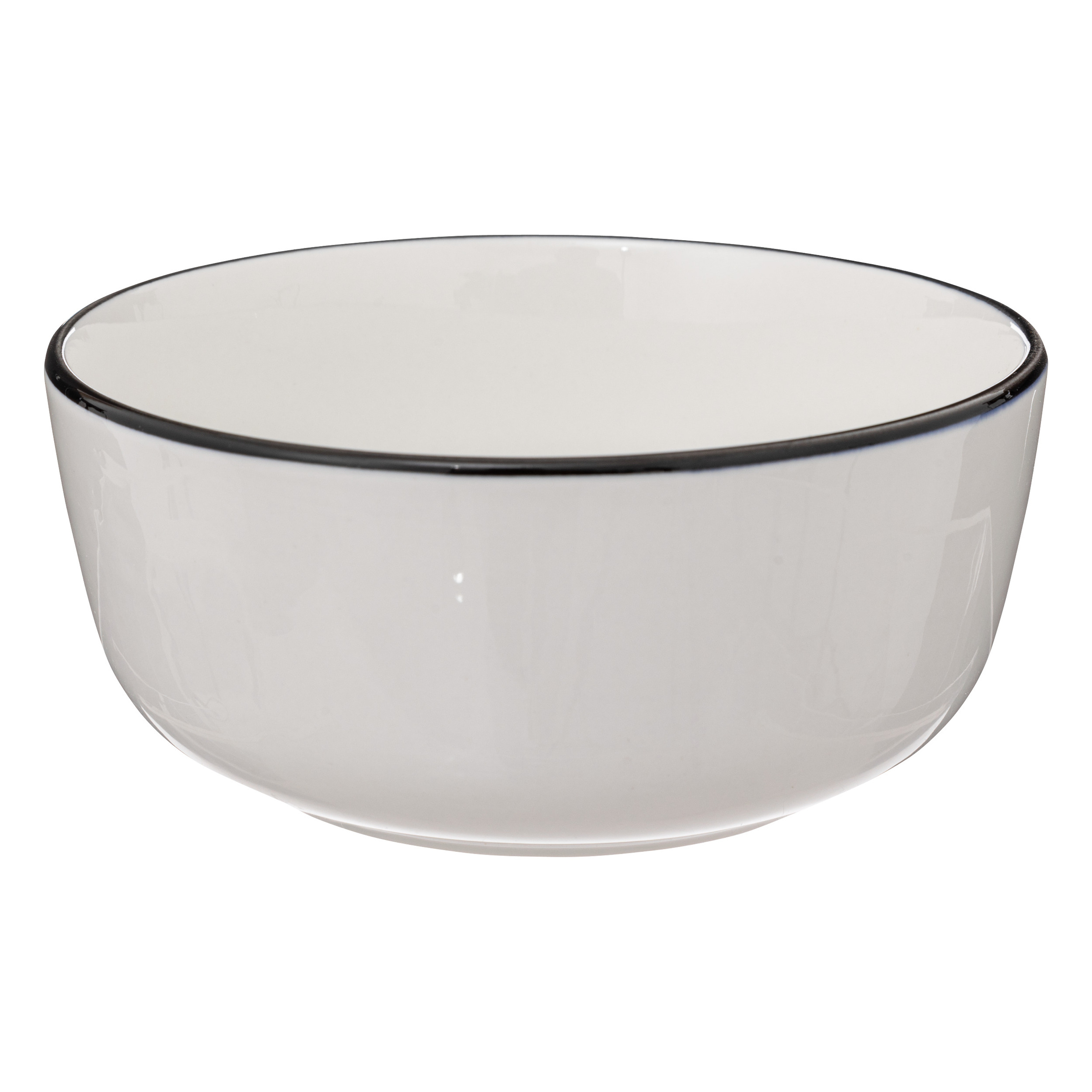 Secret de Gourmet Porcelánová miska ALIX s černým okrajem, Ø 15 cm bílý