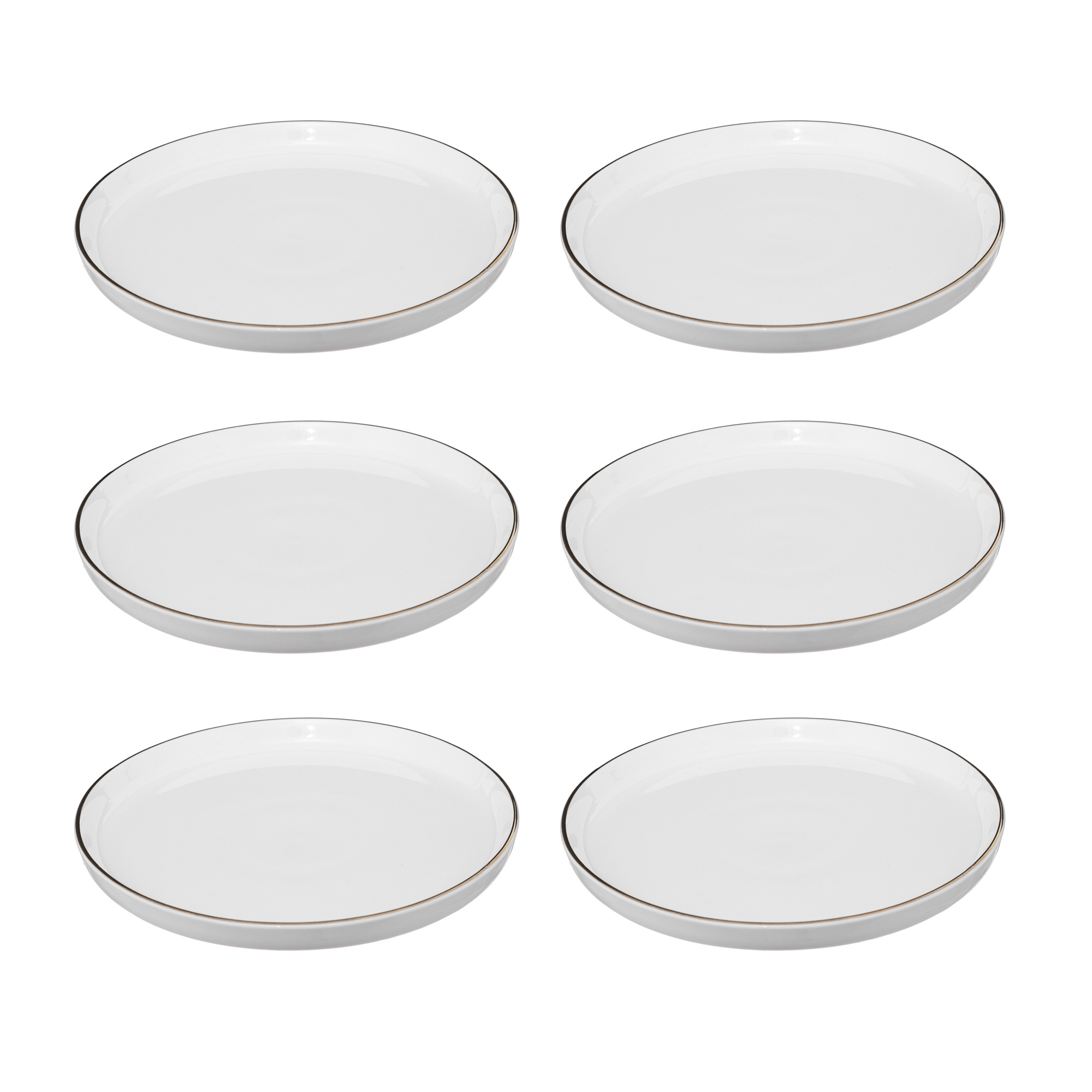 Secret de Gourmet Porcelánové dezertní talíře SUBLIMA se zlatým okrajem, 6 ks × Ø 20 cm bílý