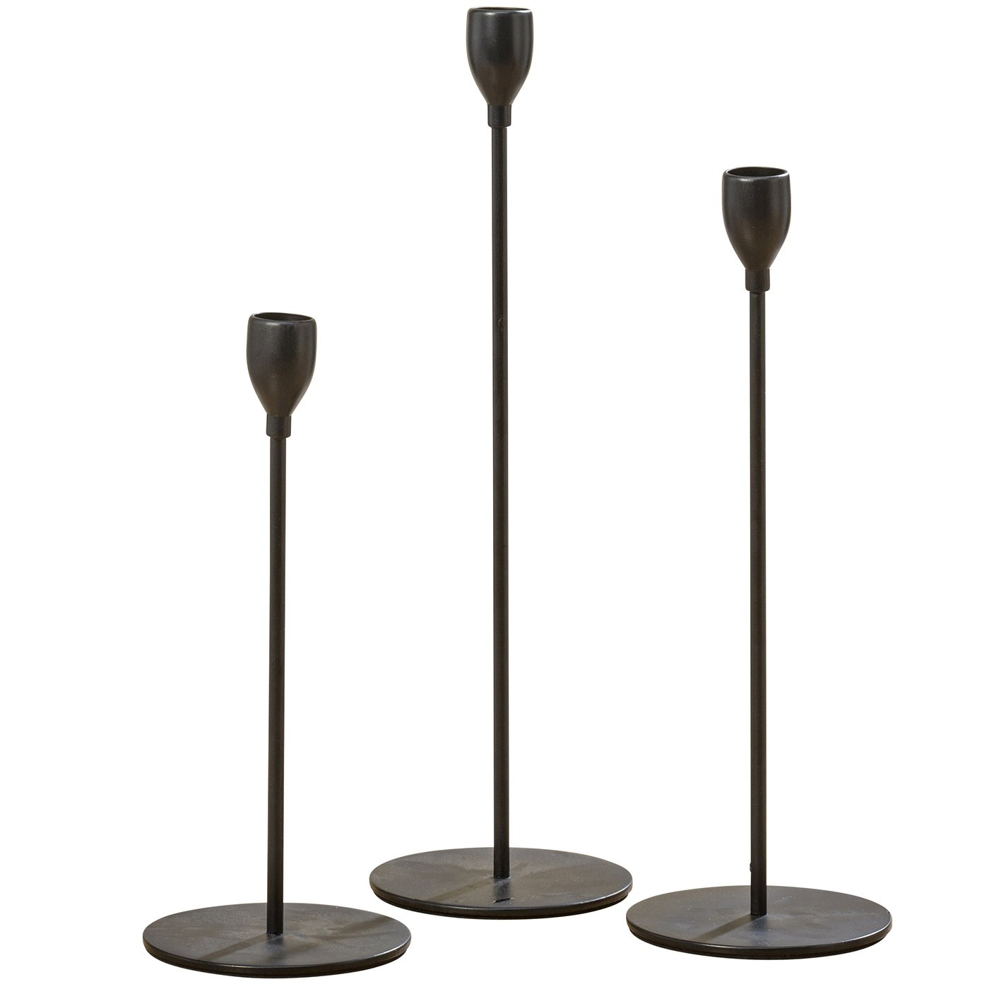 Boltze Home Sada kovových svícnů, 23 - 33 cm, MALTE, černá černá