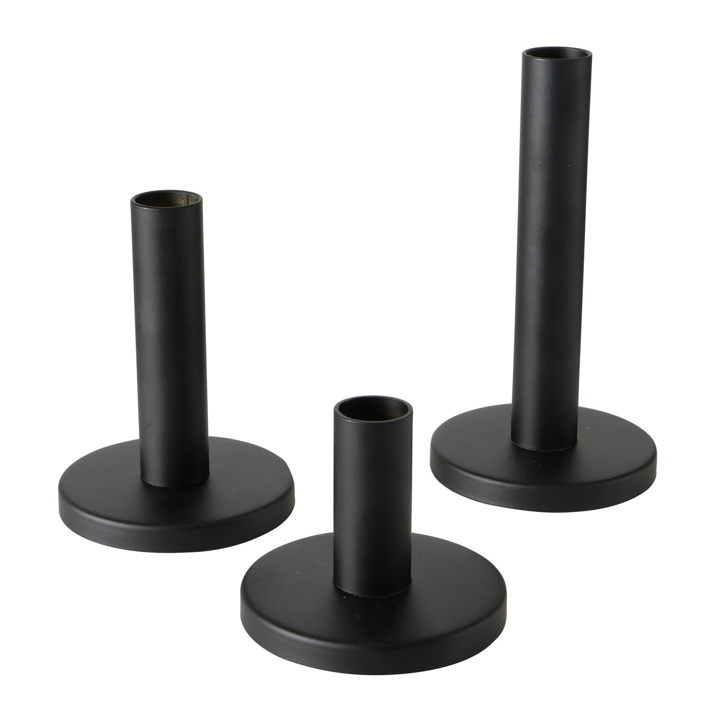 Boltze Home Kovový svícen, 16 cm, 3 kusy, MALKO, černý černá