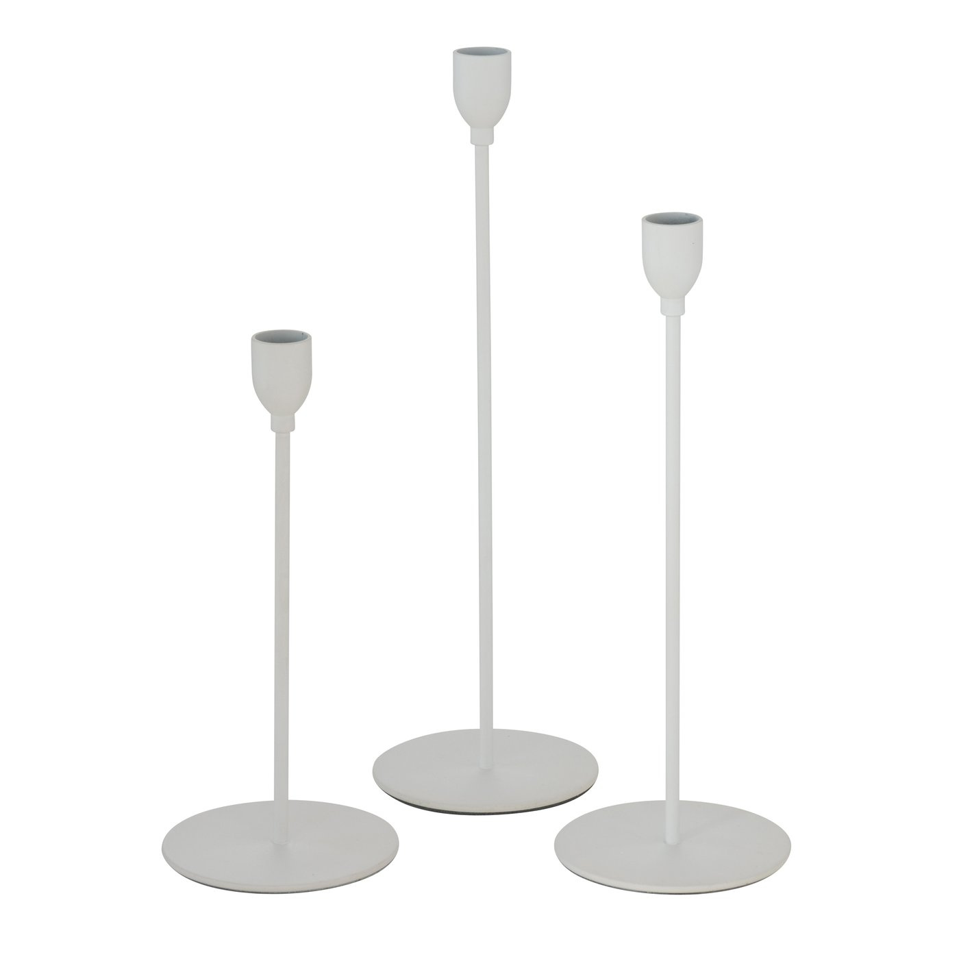 Boltze Home Sada kovových svícnů, 23 - 33 cm, MALTE, bílá bílý