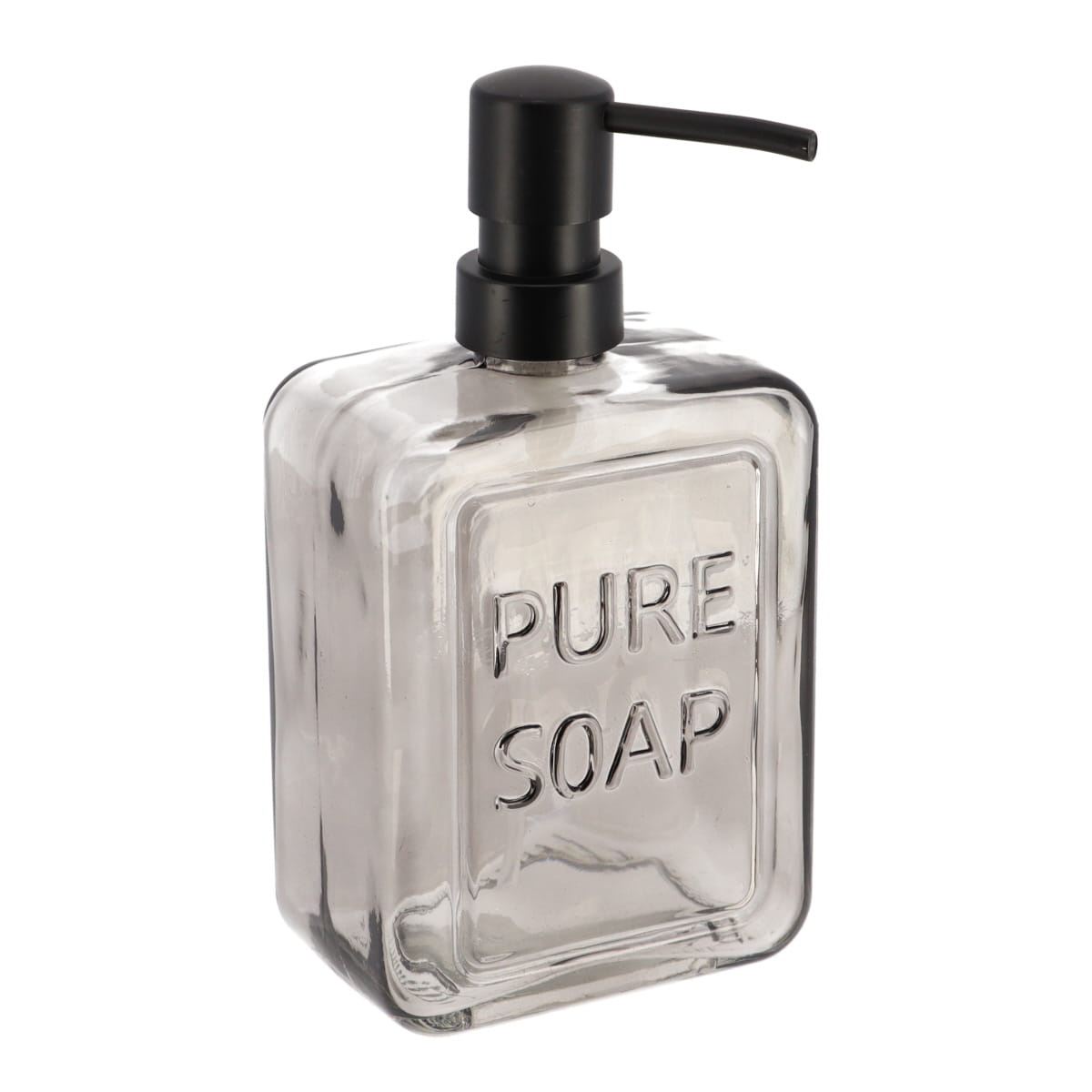 Tendance Skleněný dávkovač mýdla PURE SOAP, Šedý, 550 ml šedá