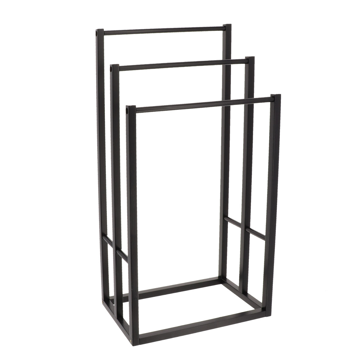 Tendance TENA tříramenný stojan na ručníky, bambus, 42 x 24 x 82 cm černá