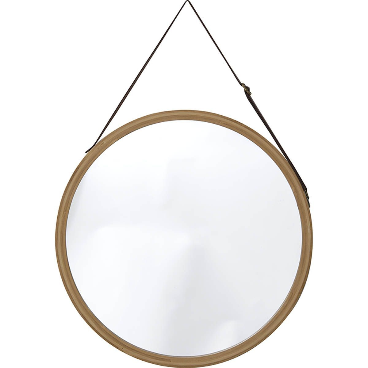 Tendance Koupelnové zrcadlo v bambusovém rámu LYSA, Ø 38 cm hnědý