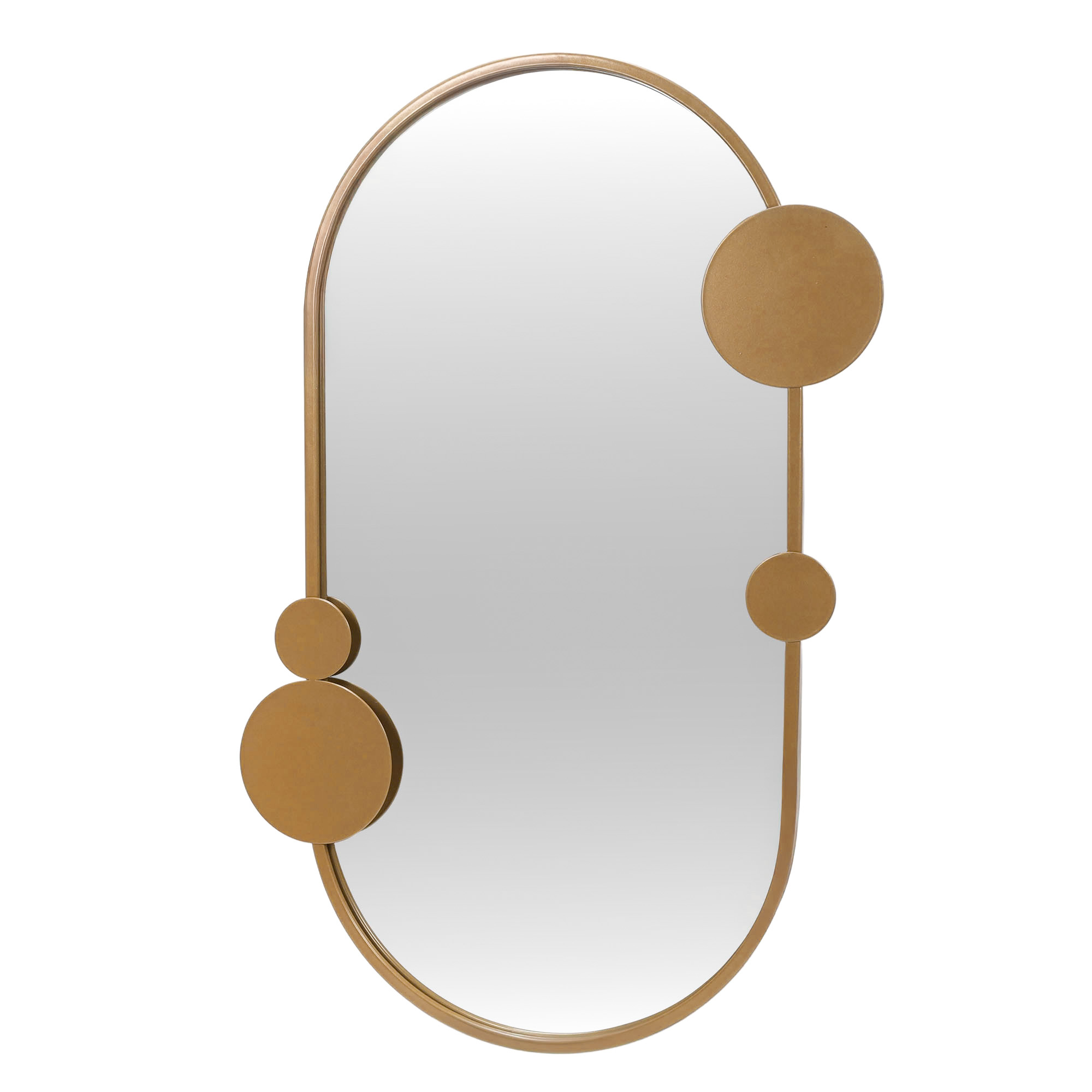 STILOVO Nástěnné zrcadlo SAANA s geometrickými ozdobami, 46 x 76 cm hnědý