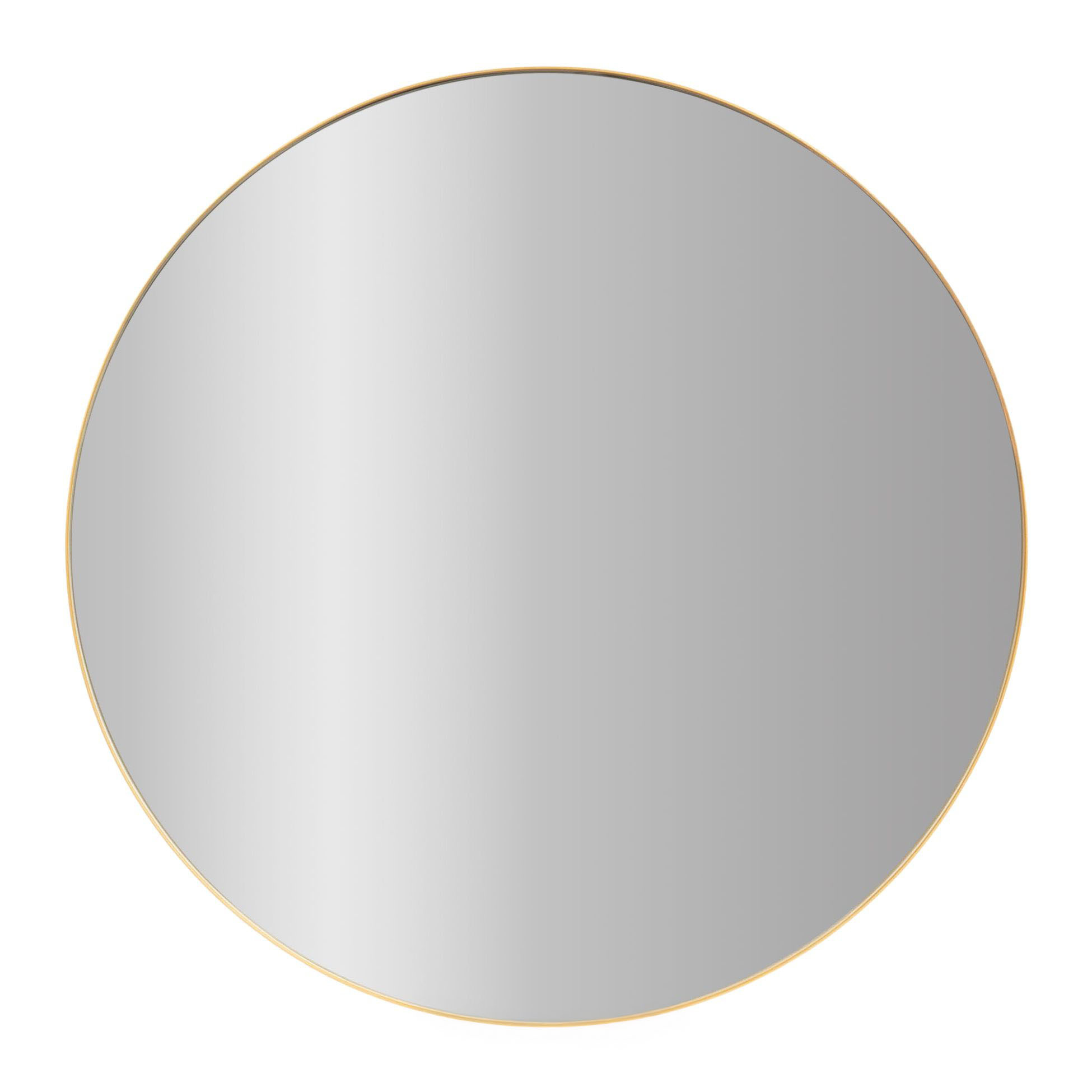 STILOVO Kulaté zrcadlo NOOR, kovový rám, zlatá barva, Ø 80 cm zlatý