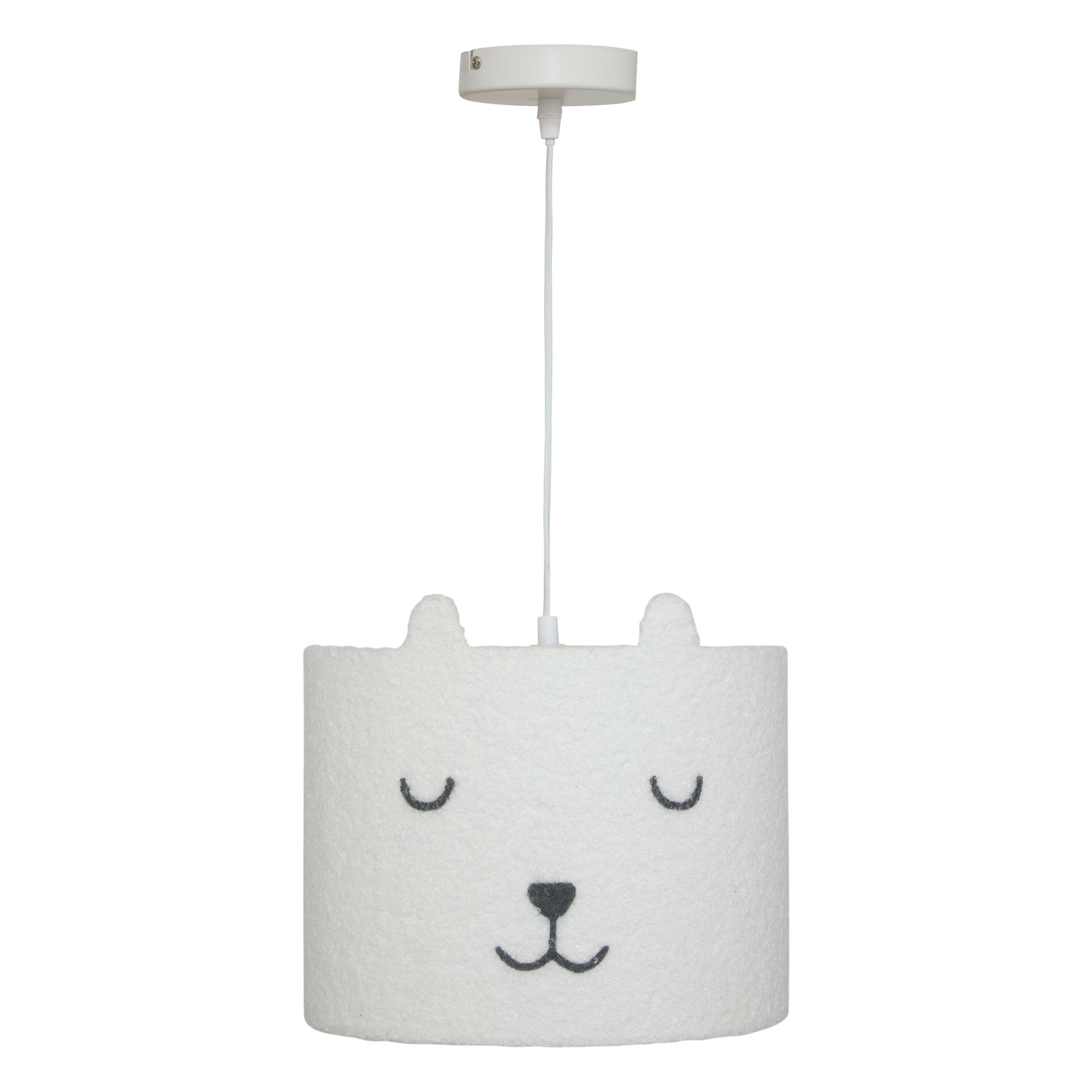 Atmosphera for kids Stropní lampa do dětského pokoje TOXEY, medvěd s ušima, Ø 28 cm bílý
