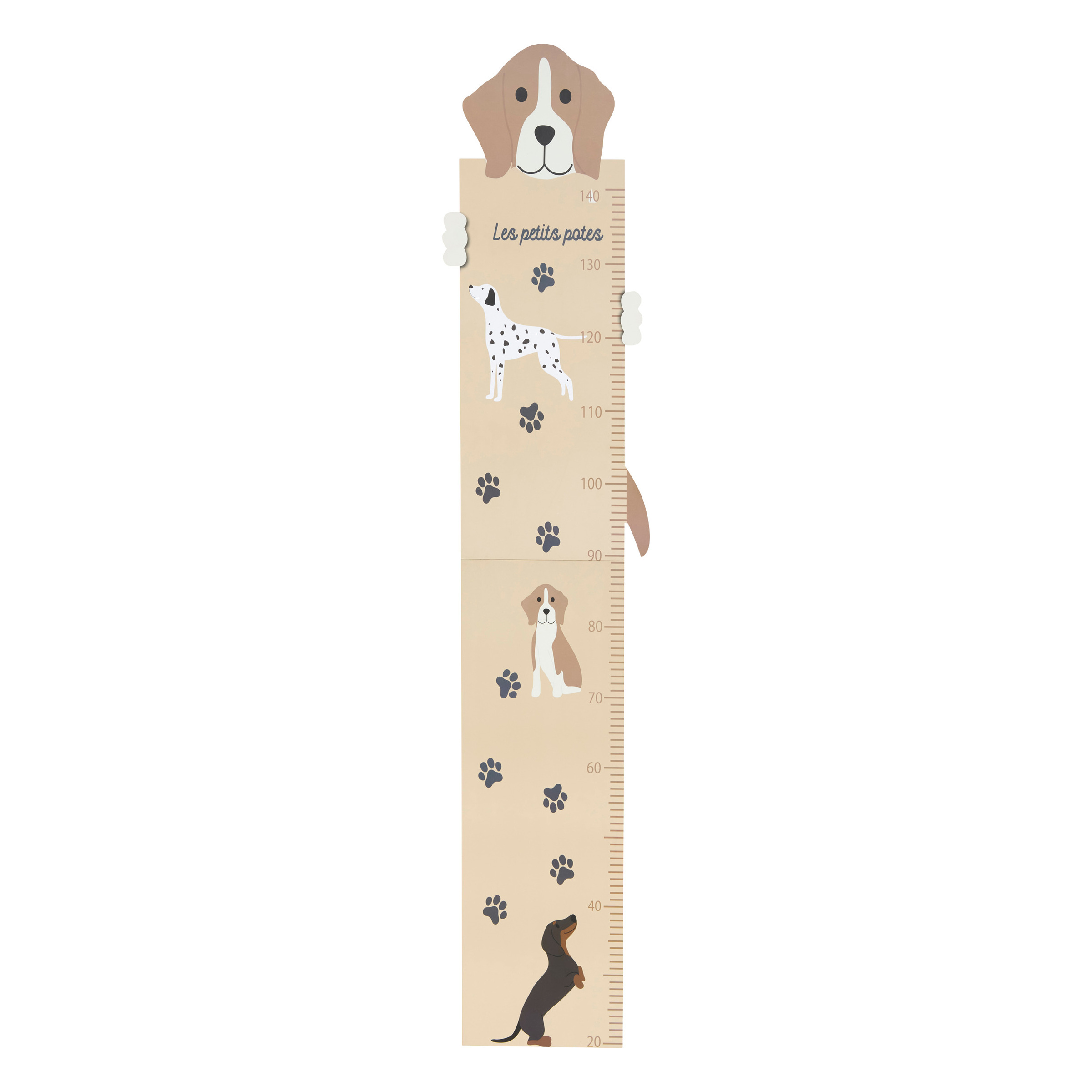 Atmosphera for kids Měřítko do dětského pokoje pejskové 140 cm béžová