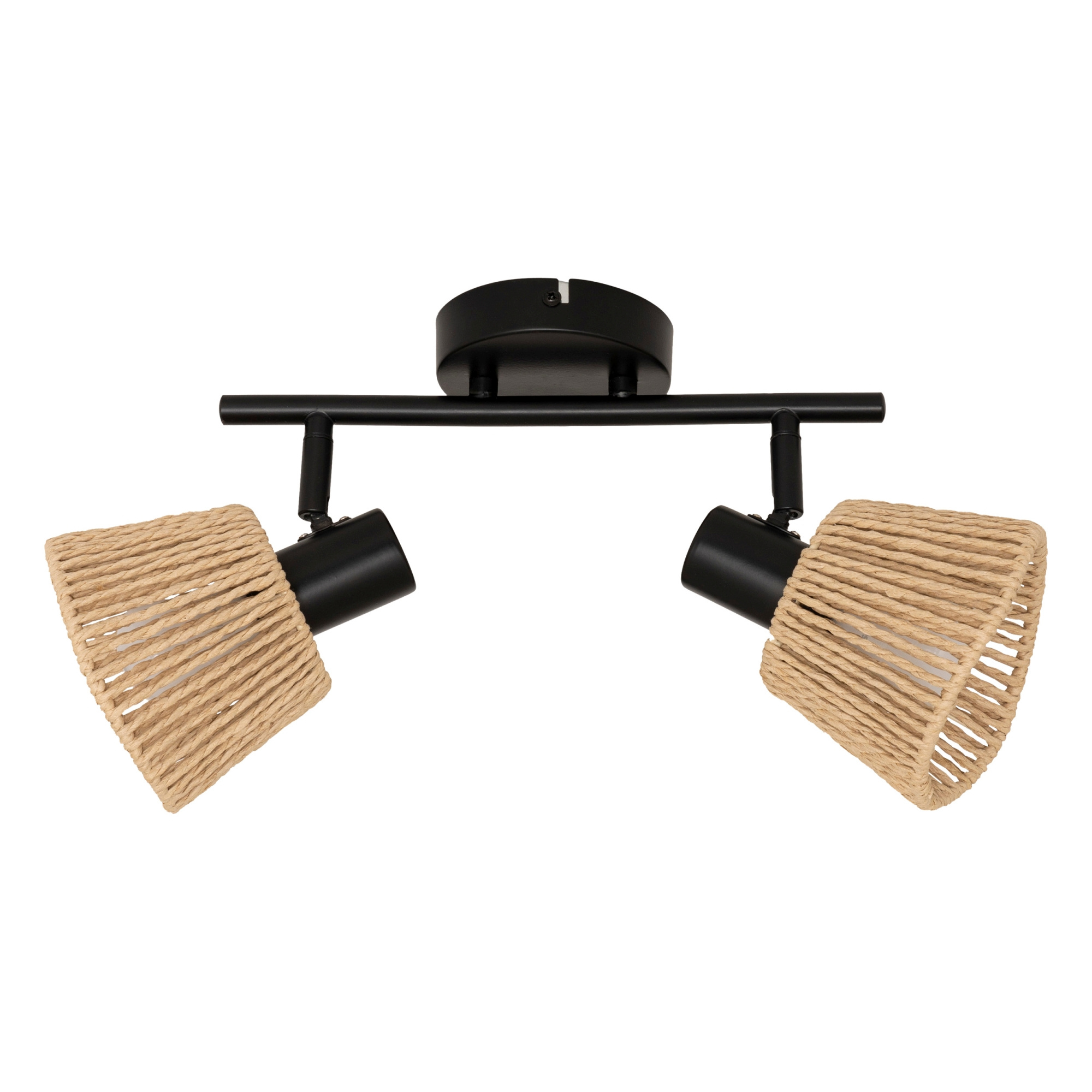 Atmosphera Stropní lampy MYHA 2 stínidla z pleteného papíru, 2 x Ø 15 cm hnědý