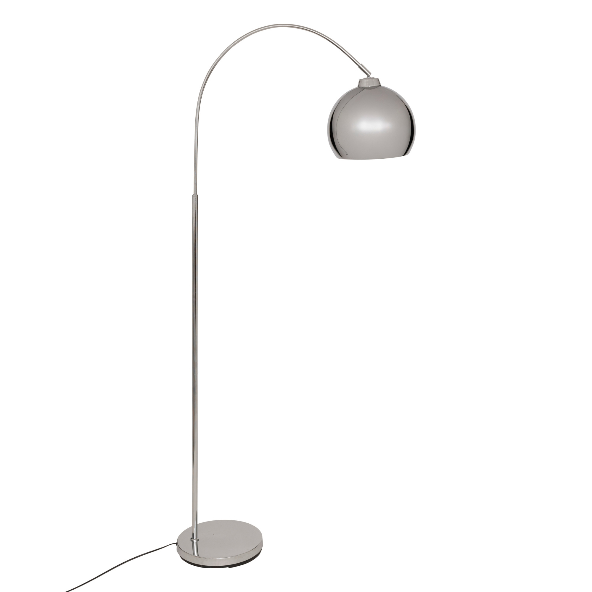 Atmosphera Stojací lampa oblouková FLORIS, kovová, stříbrná, 177 cm stříbrný