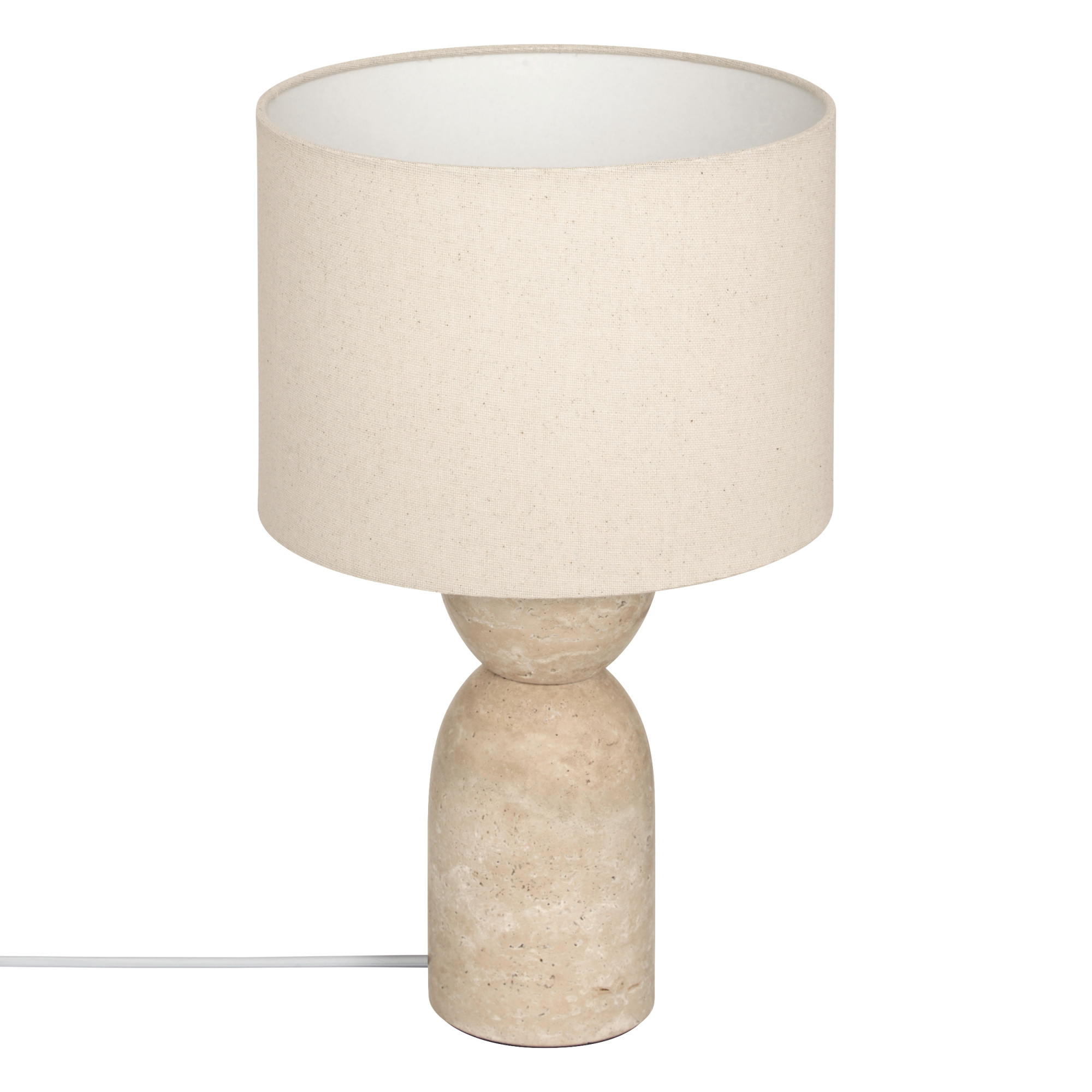 Atmosphera Stolní lampa s travertinovým podstavcem ERIN, Ø 28 x 47,5 cm béžová