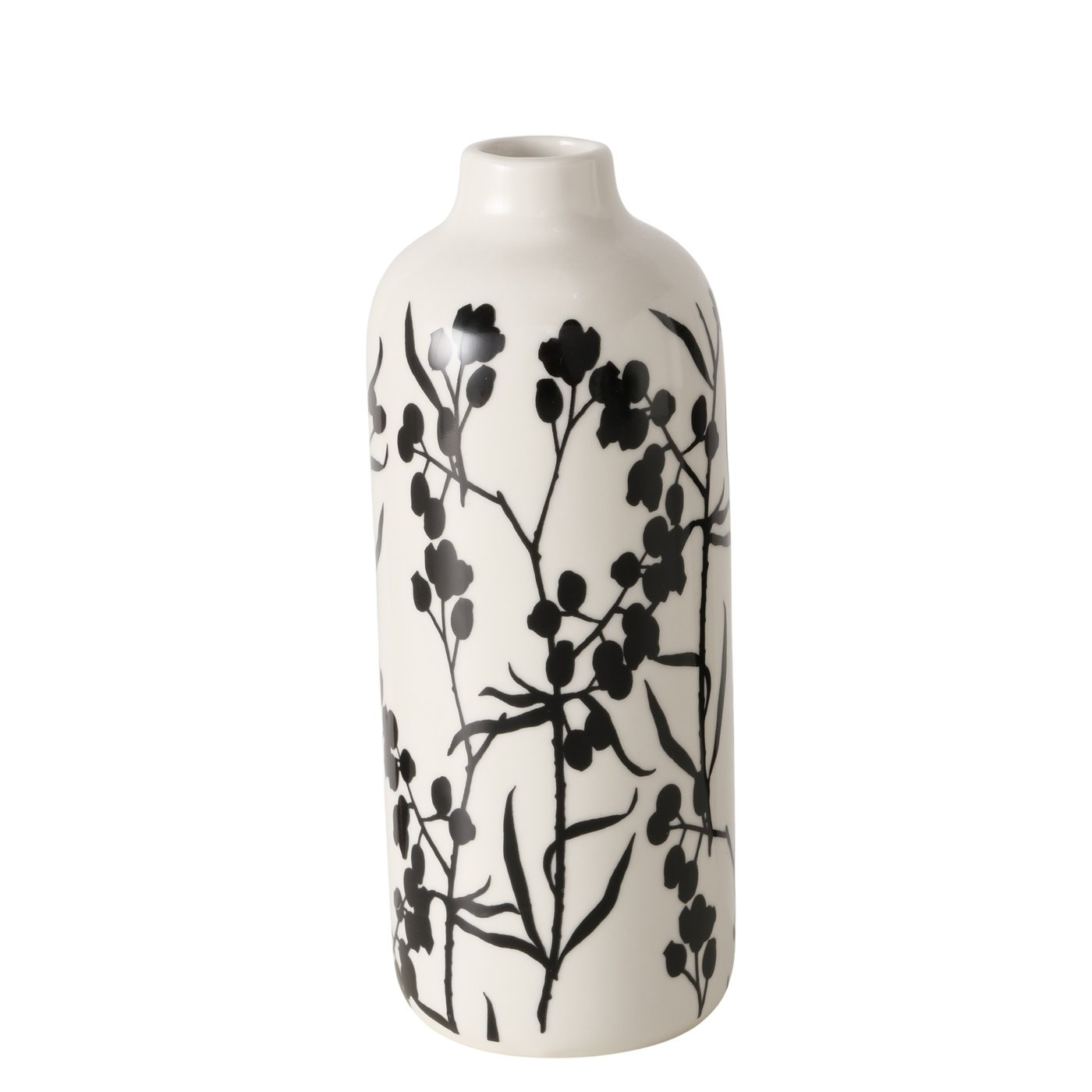 Boltze Home Váza BERRIES, 18 cm, Ø 7,5 cm, ručně malovaná bílý