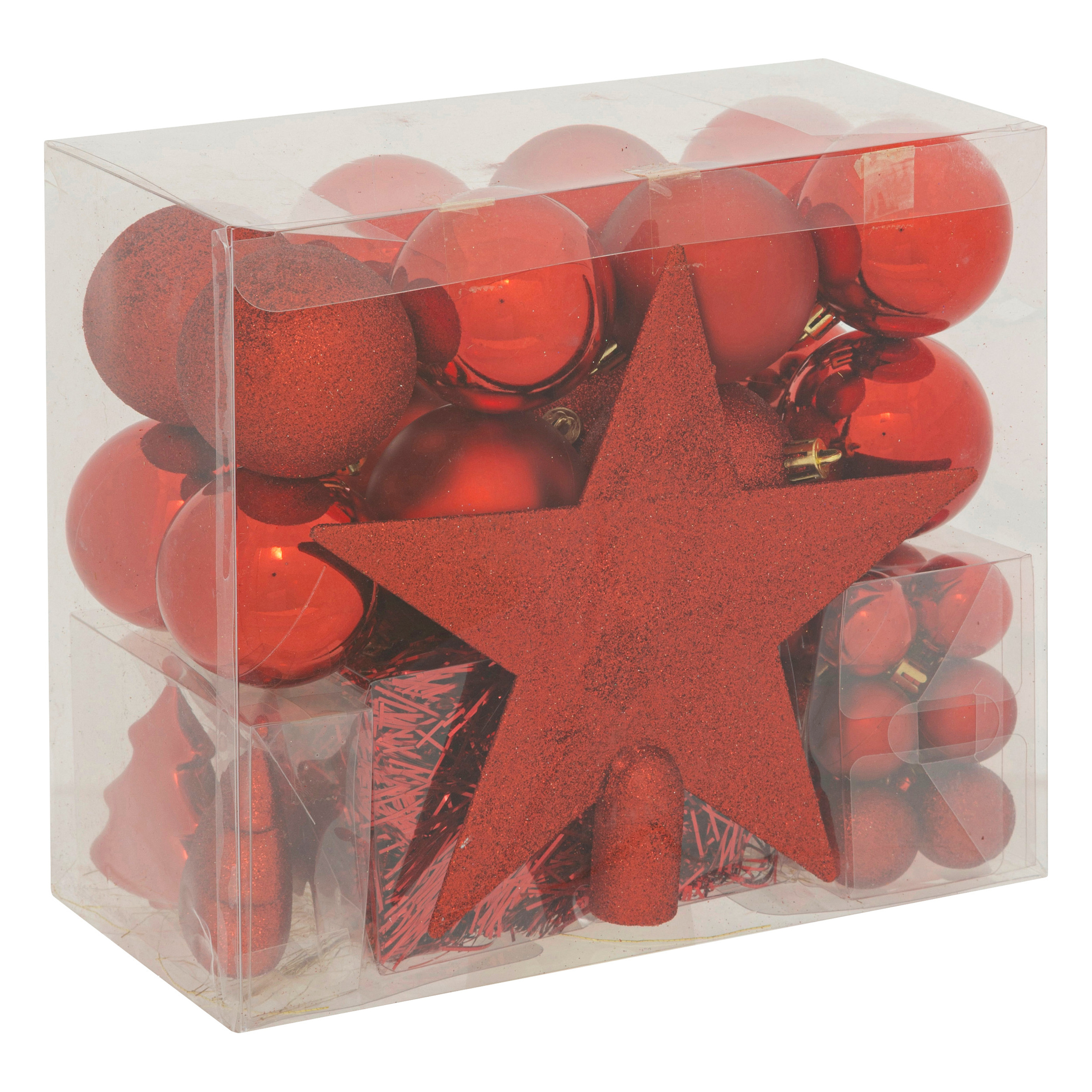 Atmosphera Sada vánočních ozdob, 44 kusů, červené červený