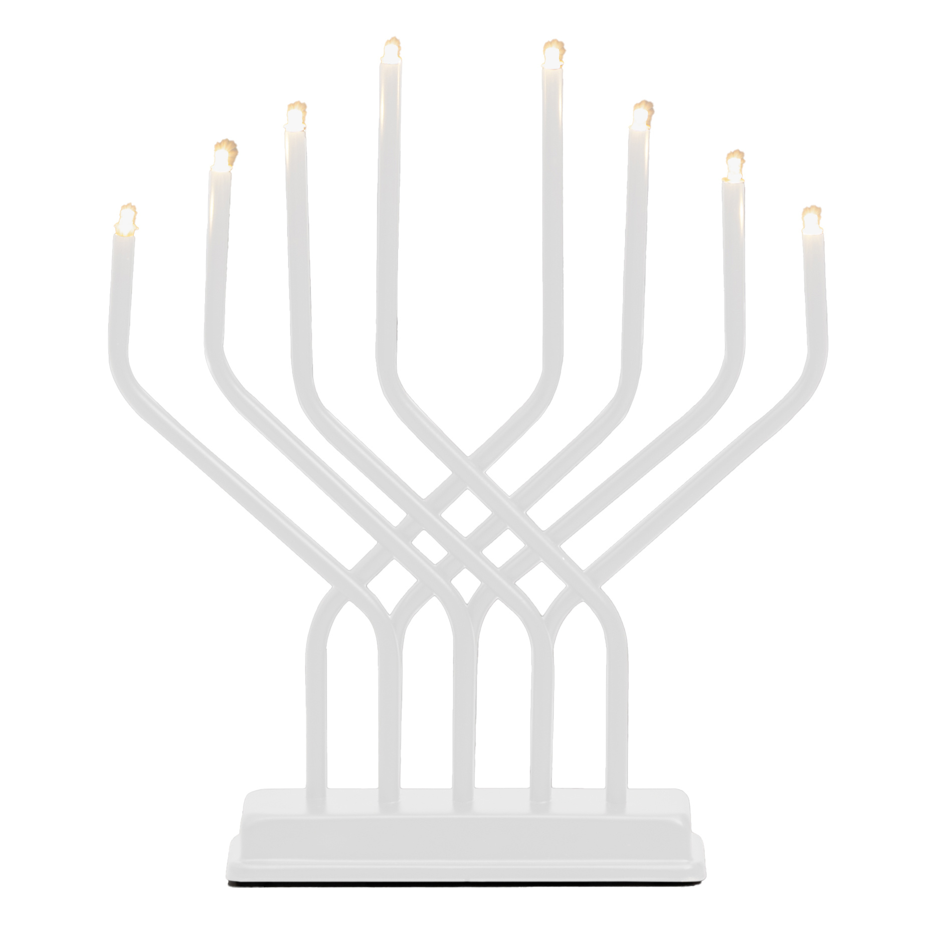 Finnlumor Adventní LED svícen, 8 světel, 32 × 27 cm bílý