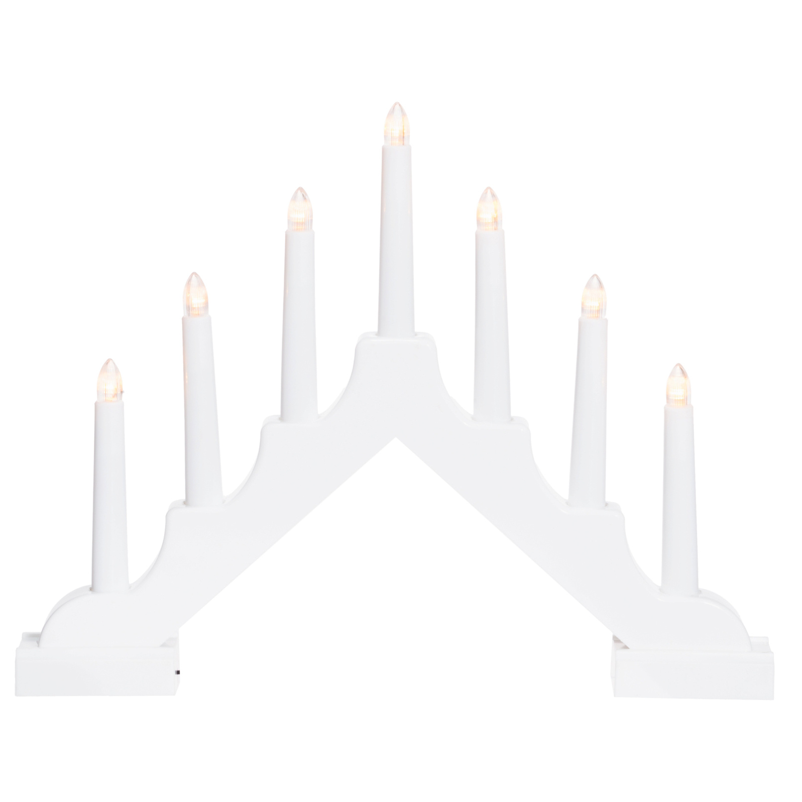 Finnlumor Adventní LED svícen, 7 světel, 29 cm bílý