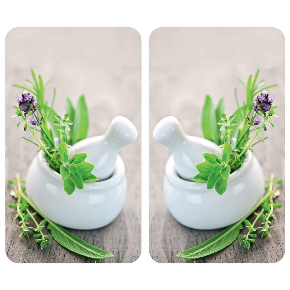 Ochranné skleněné desky HERB GARDEN na sporák - 2 kusy, WENKO 2521420500C vícebarevná