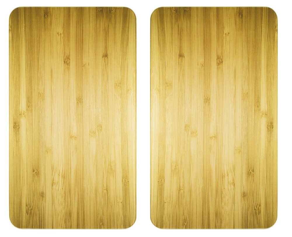 Ochranné skleněné panely WOODEN LOOK na sporák – 2 ks, WENKO 2521509500 hnědá